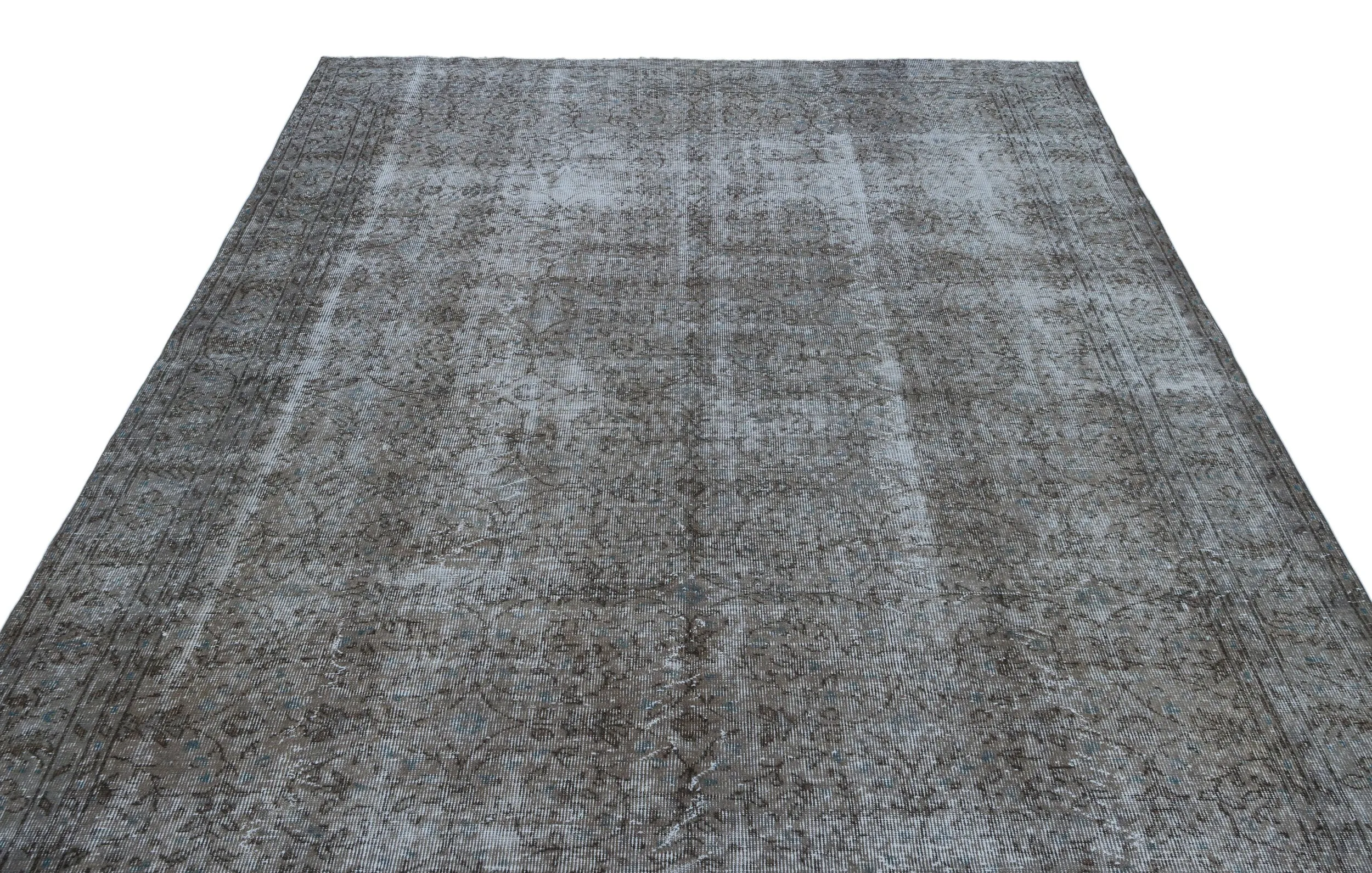 Retro Design Brown Over Dyed Vintage Rug 6'11'' x 10'4'' ft 210 x 316 cm