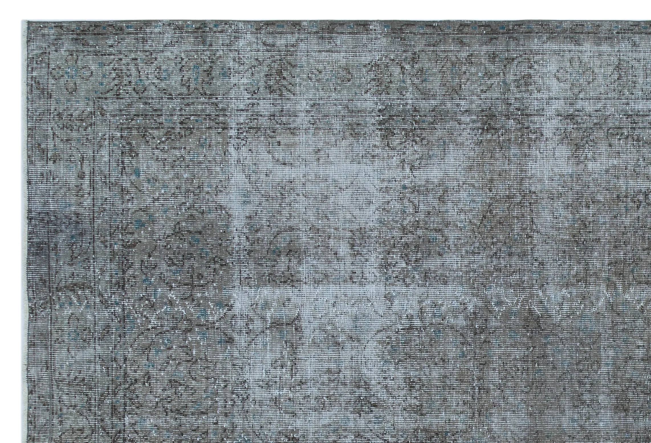 Retro Design Brown Over Dyed Vintage Rug 6'11'' x 10'4'' ft 210 x 316 cm