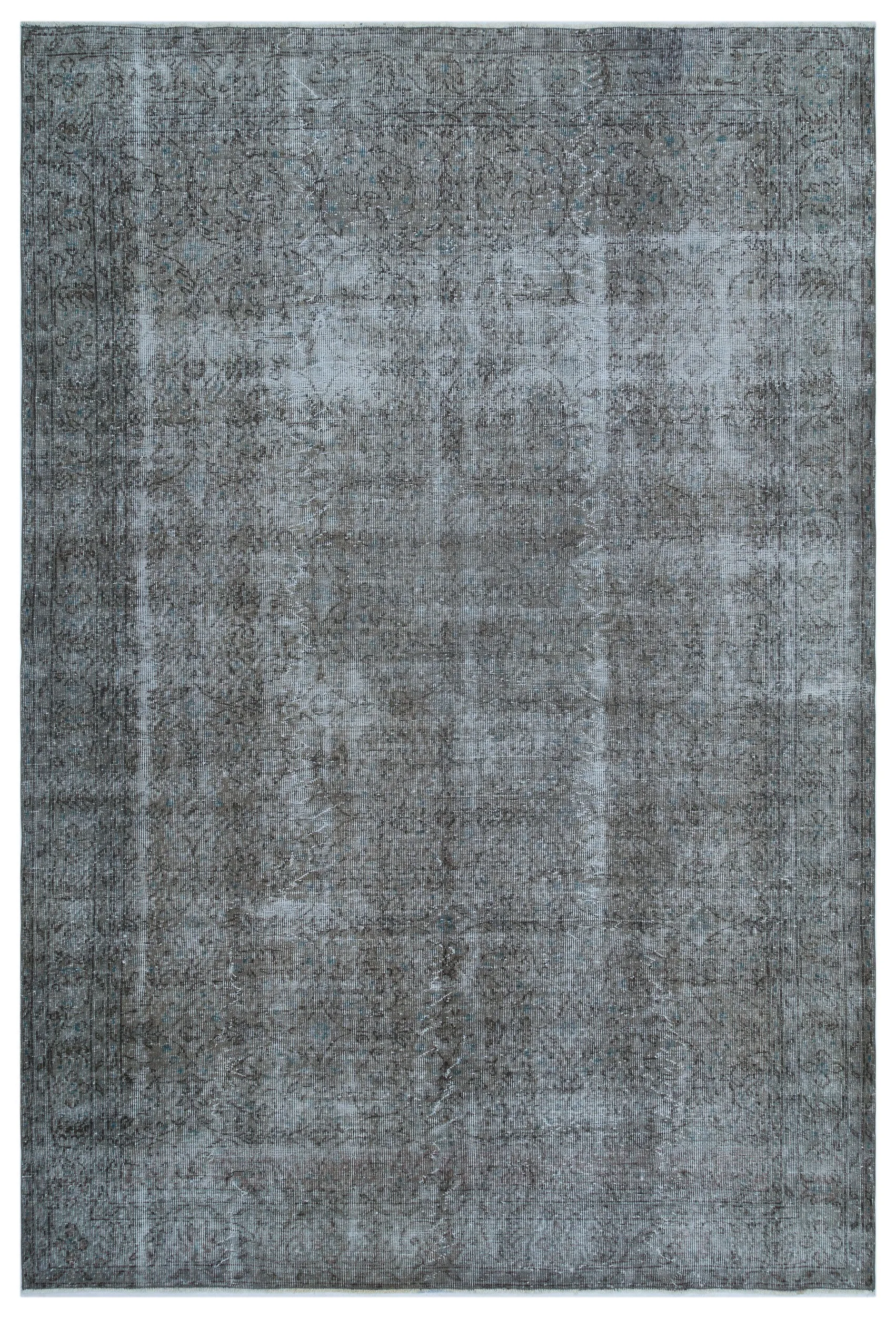 Retro Design Brown Over Dyed Vintage Rug 6'11'' x 10'4'' ft 210 x 316 cm