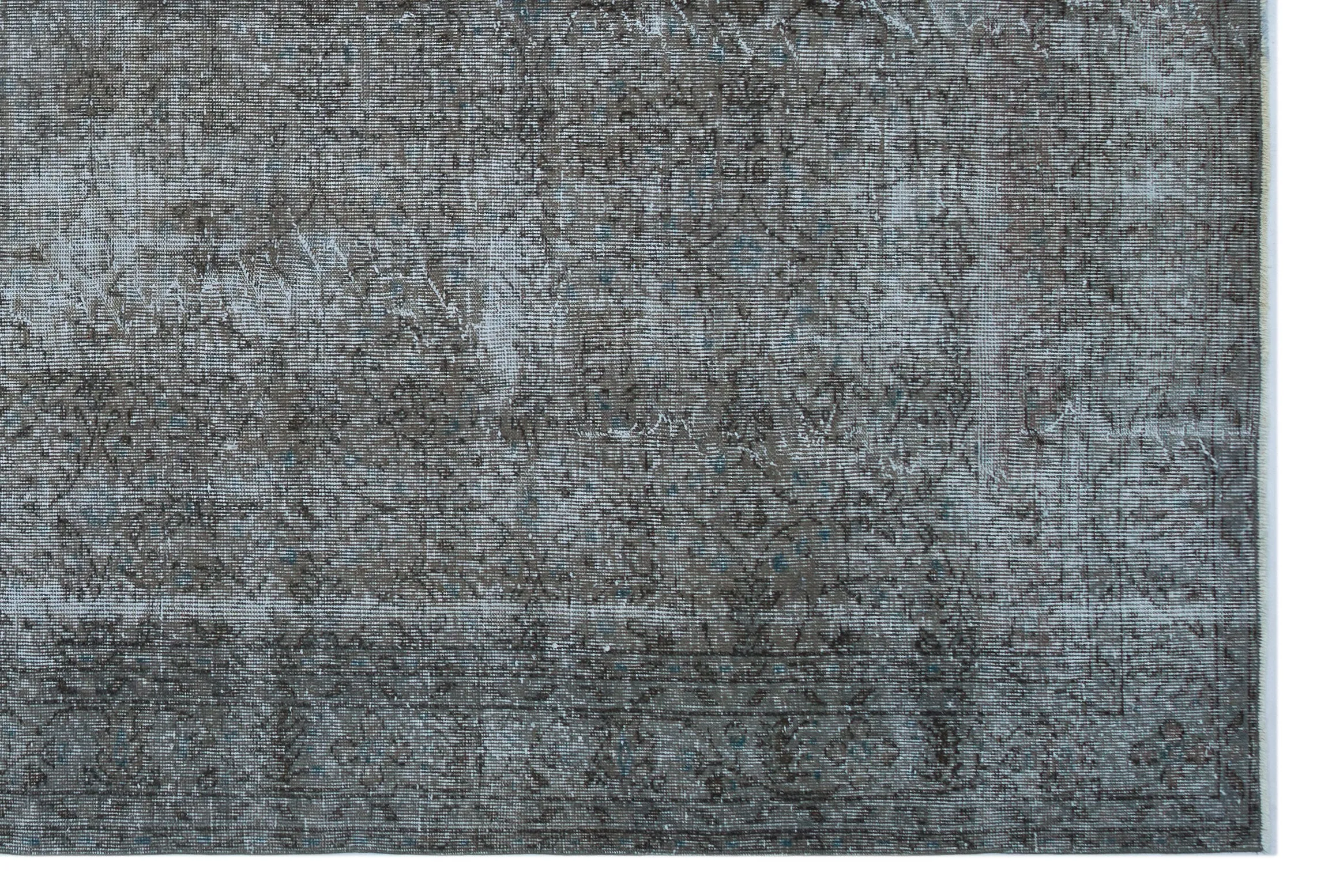 Retro Design Brown Over Dyed Vintage Rug 6'11'' x 10'4'' ft 210 x 316 cm