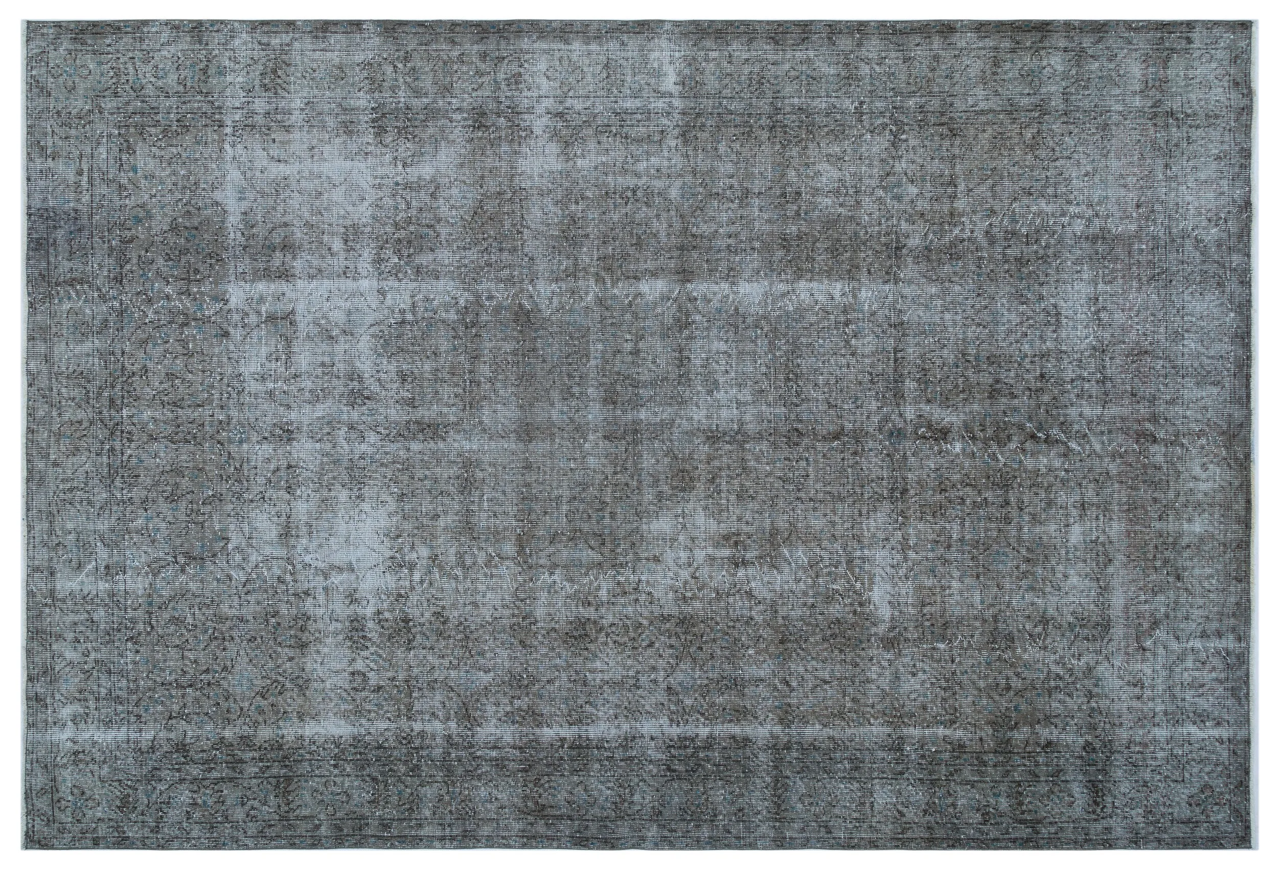 Retro Design Brown Over Dyed Vintage Rug 6'11'' x 10'4'' ft 210 x 316 cm