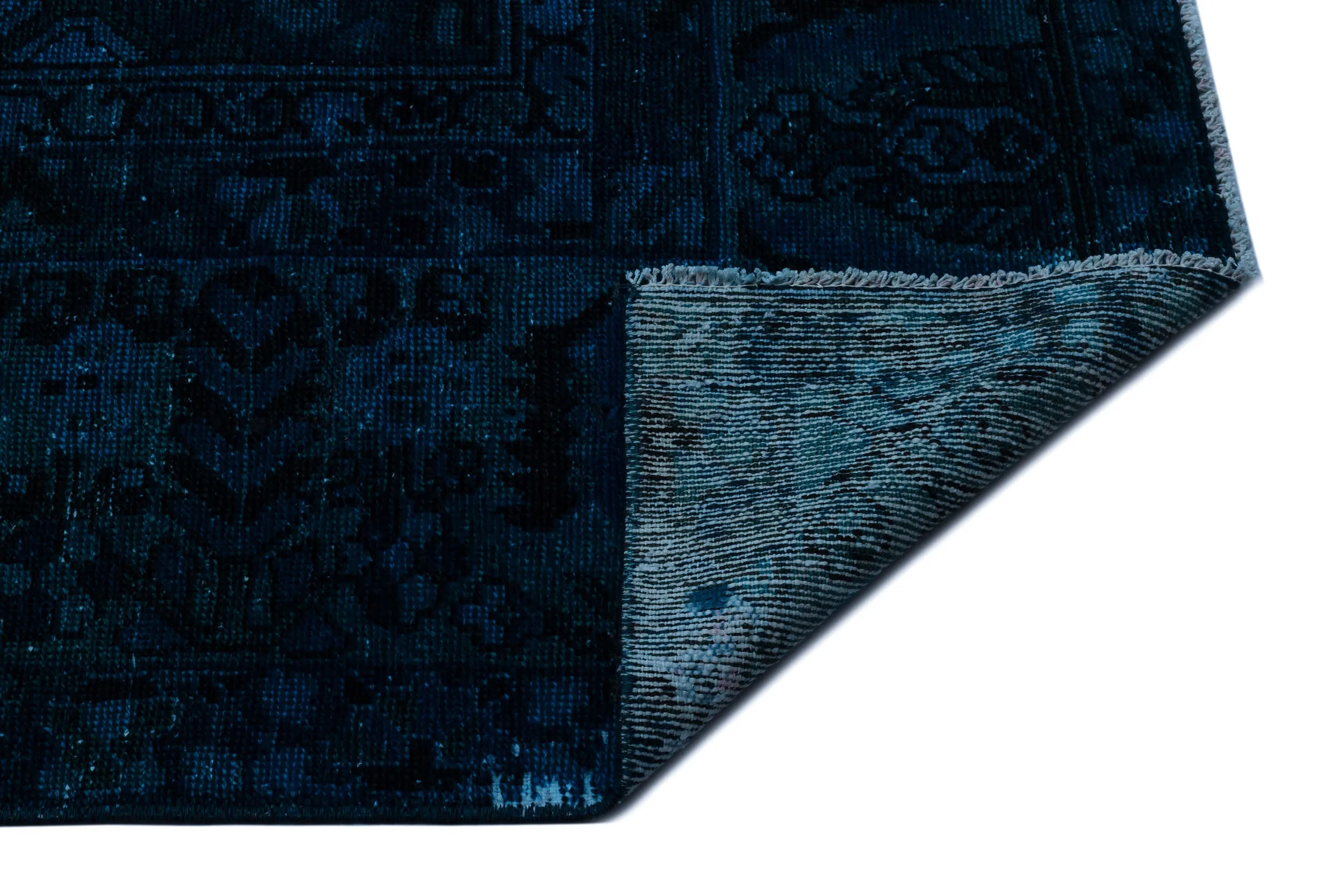 Retro Design Dark Blue Over Dyed Vintage XLarge Rug 9'4'' x 12'0'' ft 285 x 367 cm