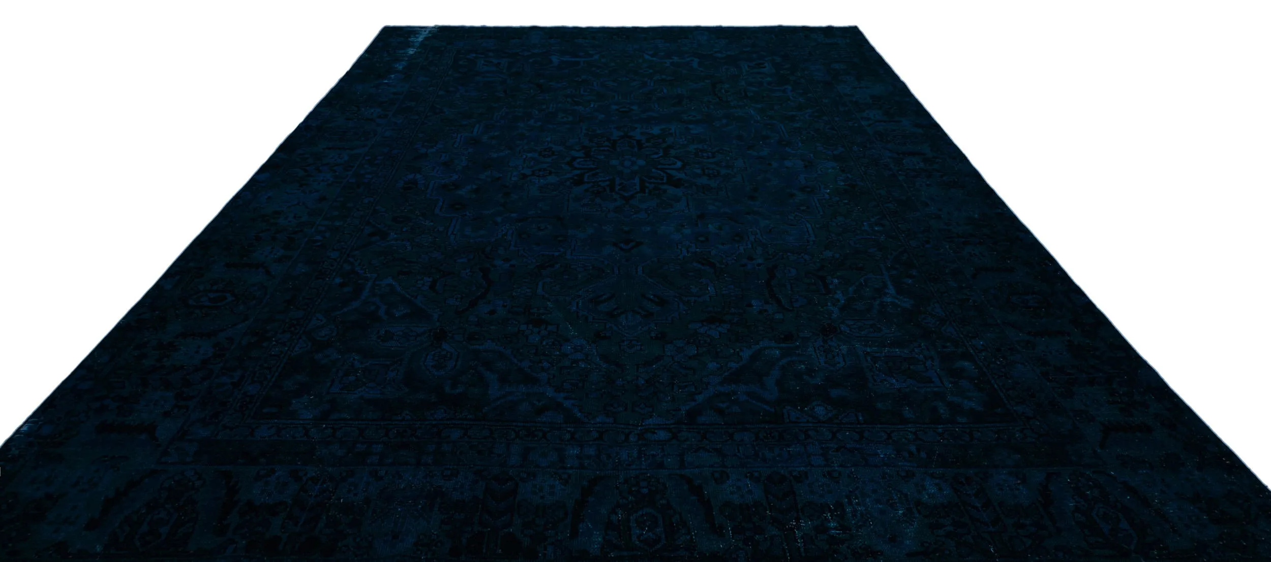 Retro Design Dark Blue Over Dyed Vintage XLarge Rug 9'4'' x 12'0'' ft 285 x 367 cm