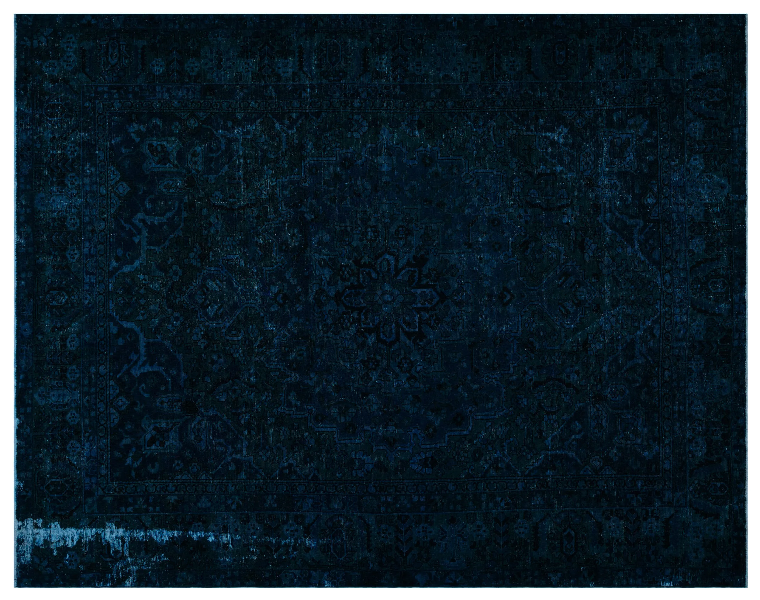 Retro Design Dark Blue Over Dyed Vintage XLarge Rug 9'4'' x 12'0'' ft 285 x 367 cm