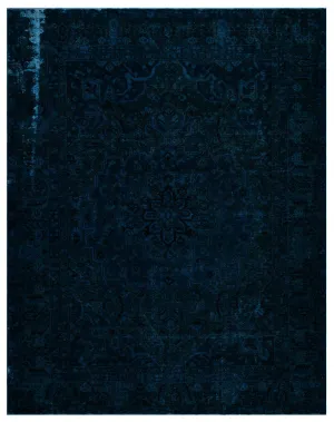 Retro Design Dark Blue Over Dyed Vintage XLarge Rug 9'4'' x 12'0'' ft 285 x 367 cm