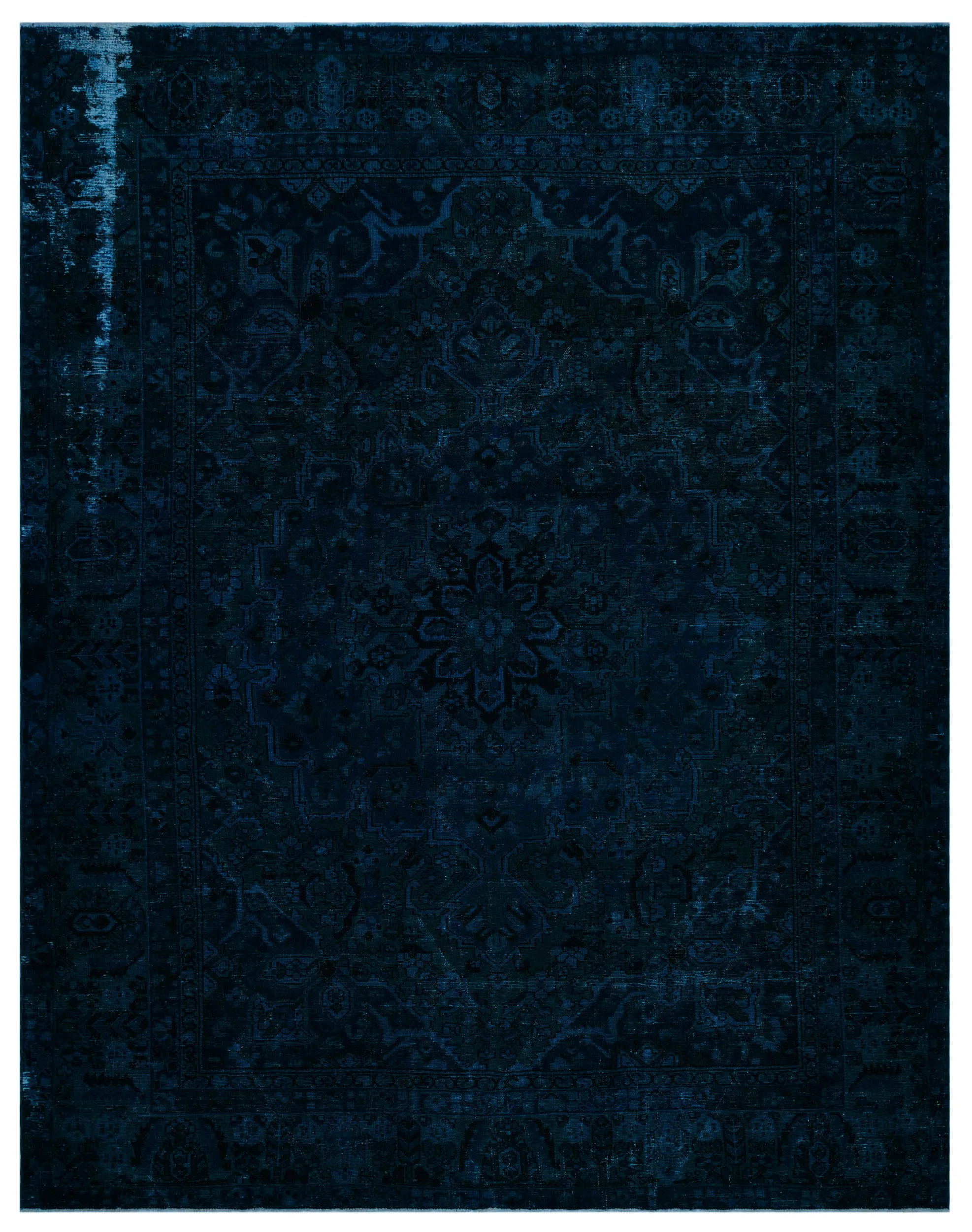 Retro Design Dark Blue Over Dyed Vintage XLarge Rug 9'4'' x 12'0'' ft 285 x 367 cm