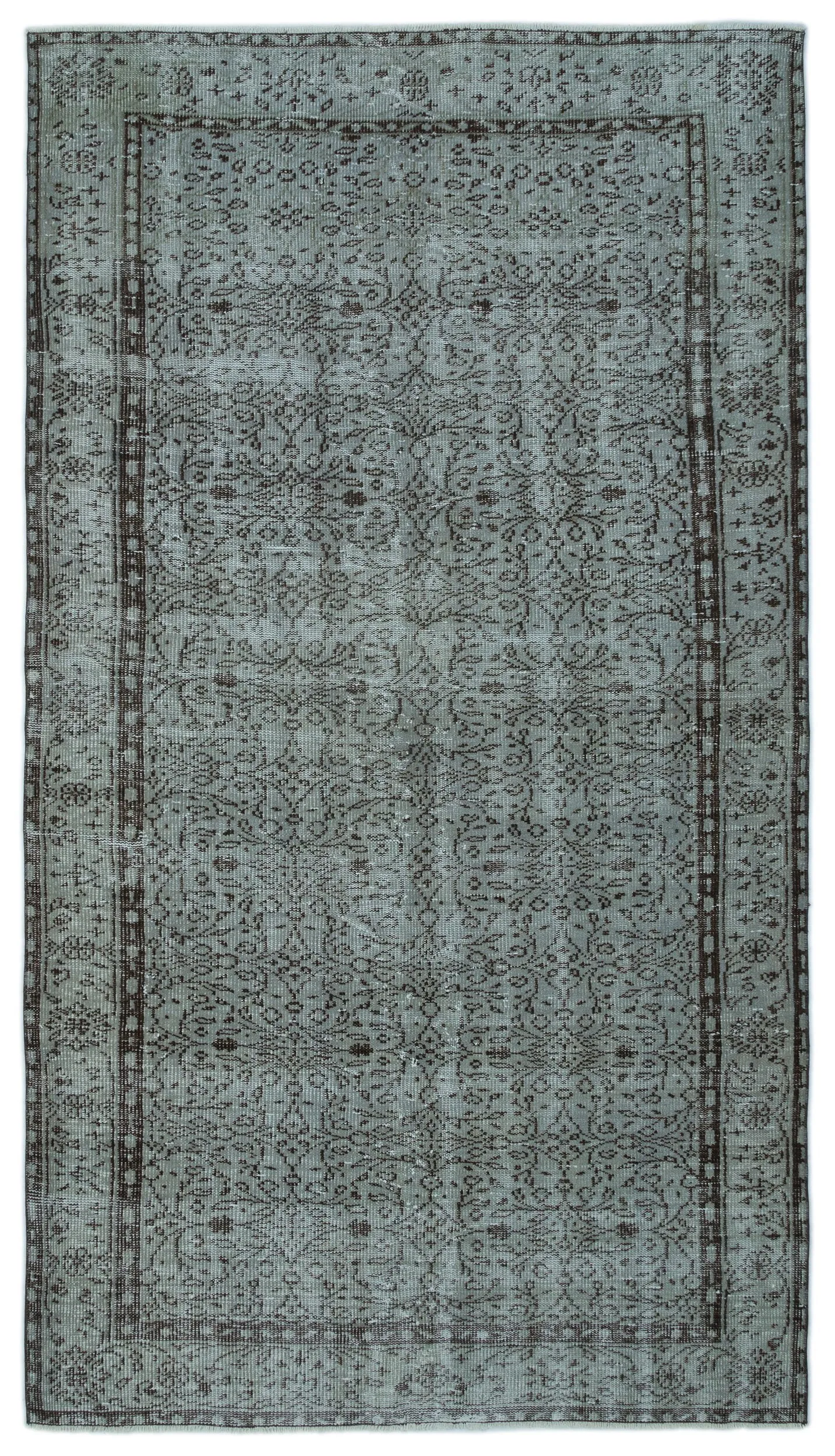 Retro Design Gray Over Dyed Vintage Rug 4'10'' x 8'9'' ft 148 x 266 cm
