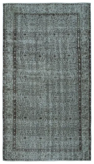 Retro Design Gray Over Dyed Vintage Rug 4'10'' x 8'9'' ft 148 x 266 cm
