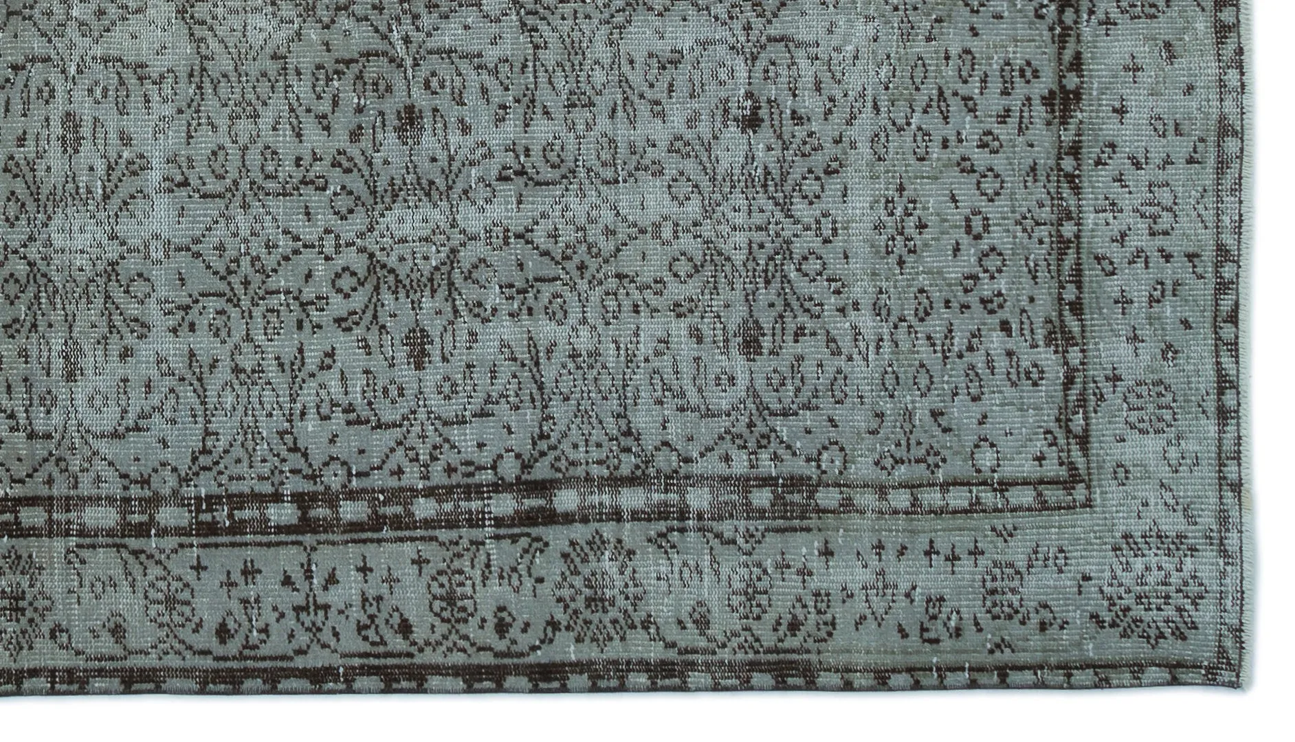 Retro Design Gray Over Dyed Vintage Rug 4'10'' x 8'9'' ft 148 x 266 cm