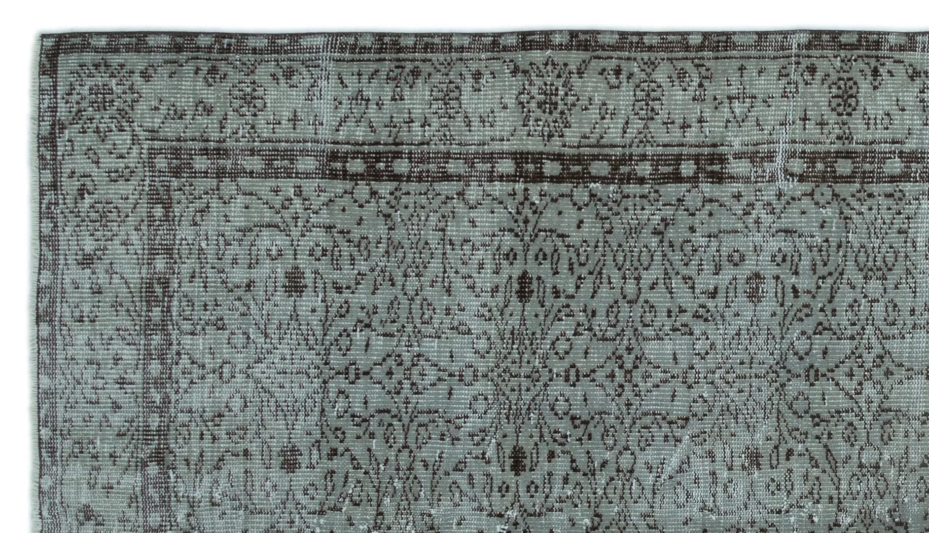 Retro Design Gray Over Dyed Vintage Rug 4'10'' x 8'9'' ft 148 x 266 cm