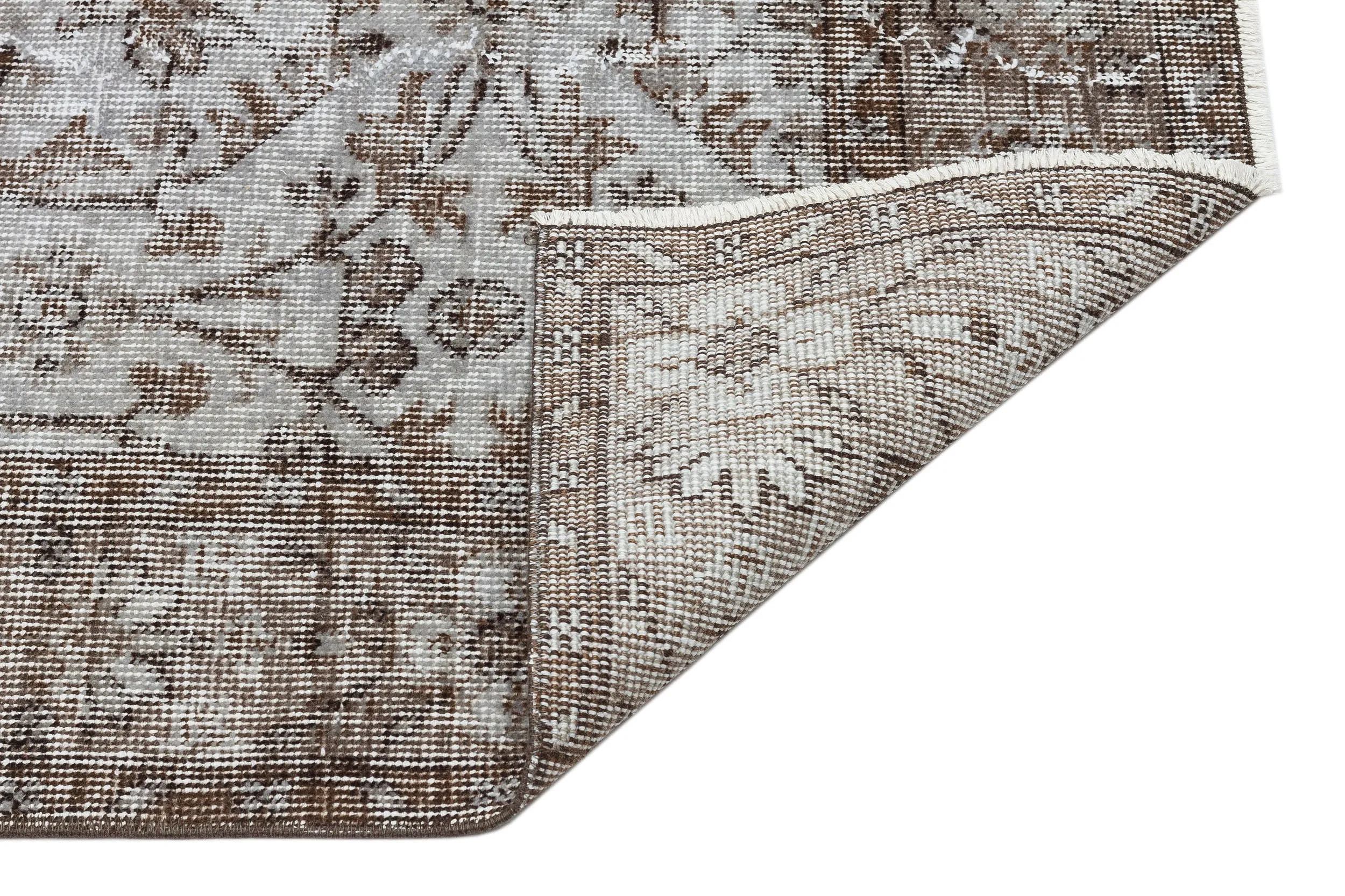 Retro Design Gray Over Dyed Vintage Rug 4'8'' x 8'1'' ft 142 x 247 cm