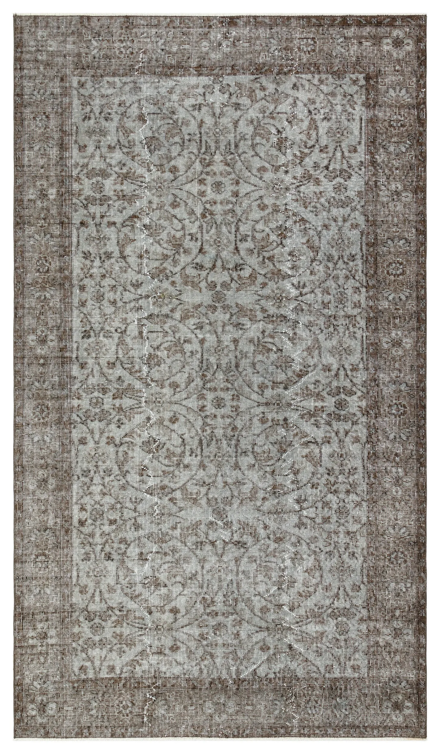 Retro Design Gray Over Dyed Vintage Rug 4'8'' x 8'1'' ft 142 x 247 cm
