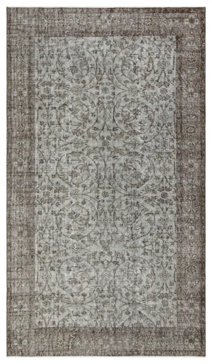 Retro Design Gray Over Dyed Vintage Rug 4'8'' x 8'1'' ft 142 x 247 cm