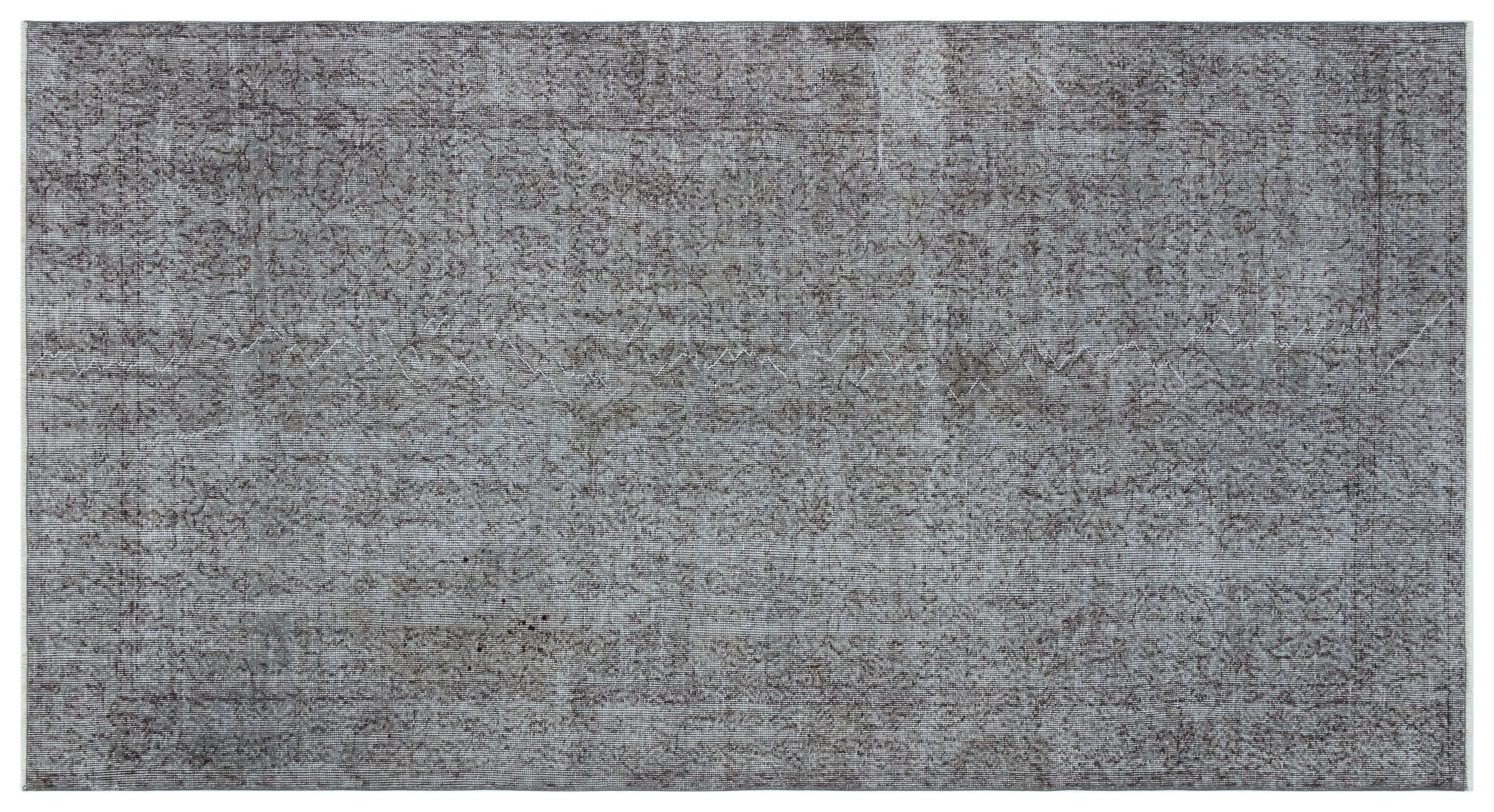 Retro Design Gray Over Dyed Vintage Rug 4'9'' x 9'0'' ft 145 x 275 cm