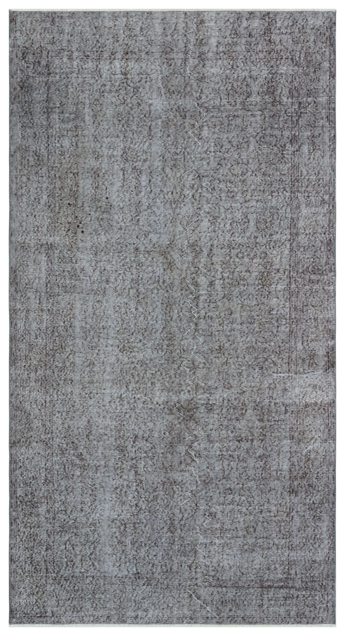 Retro Design Gray Over Dyed Vintage Rug 4'9'' x 9'0'' ft 145 x 275 cm