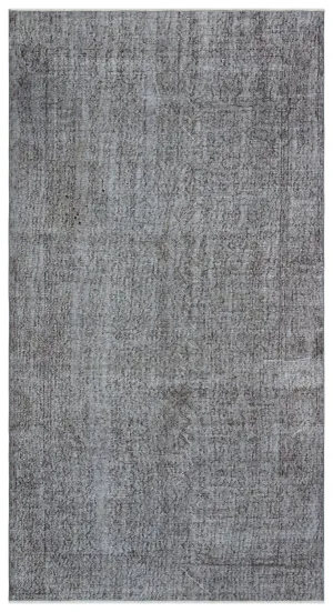 Retro Design Gray Over Dyed Vintage Rug 4'9'' x 9'0'' ft 145 x 275 cm