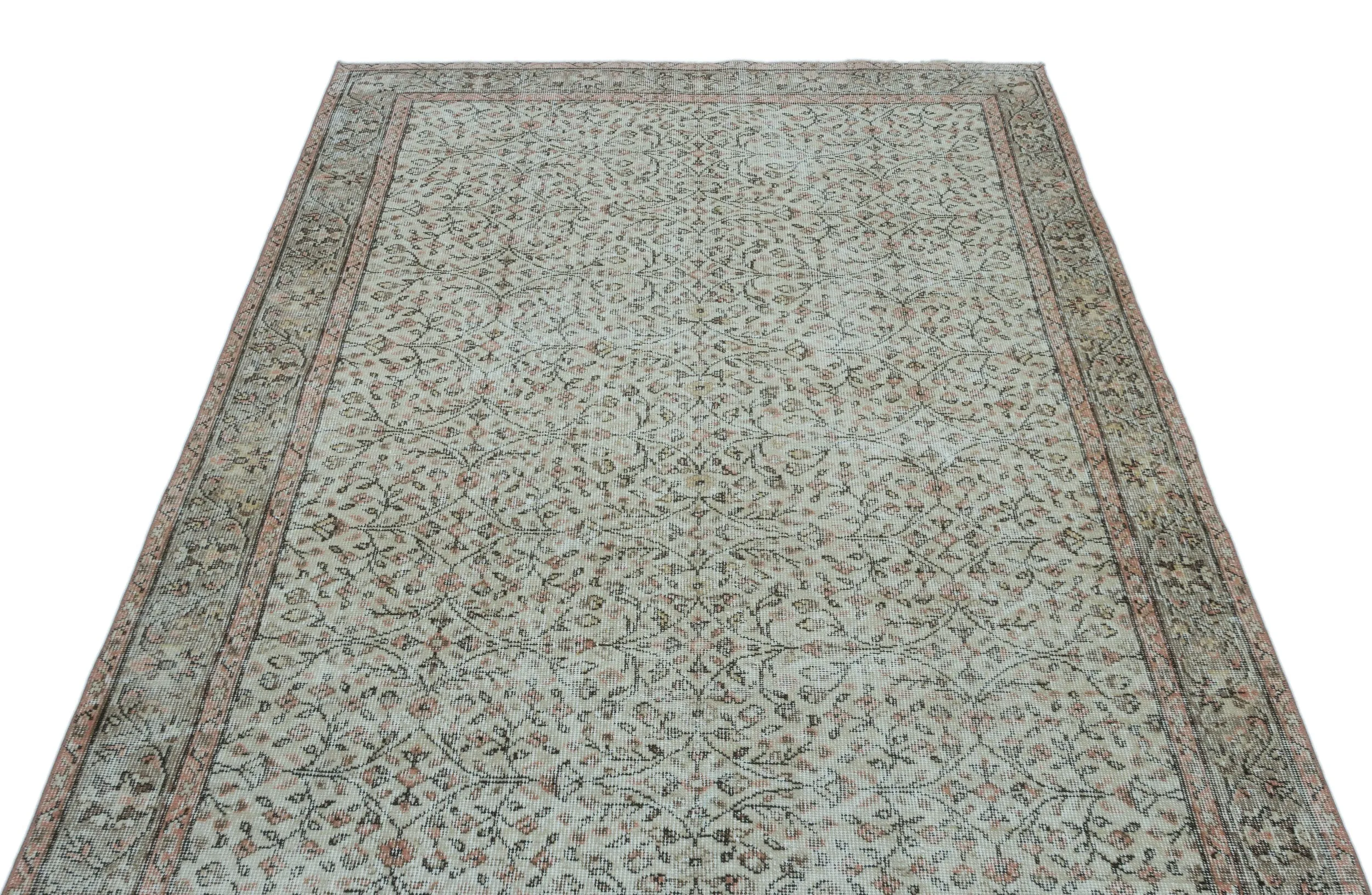 Retro Design Gray Over Dyed Vintage Rug 5'0'' x 8'9'' ft 153 x 267 cm