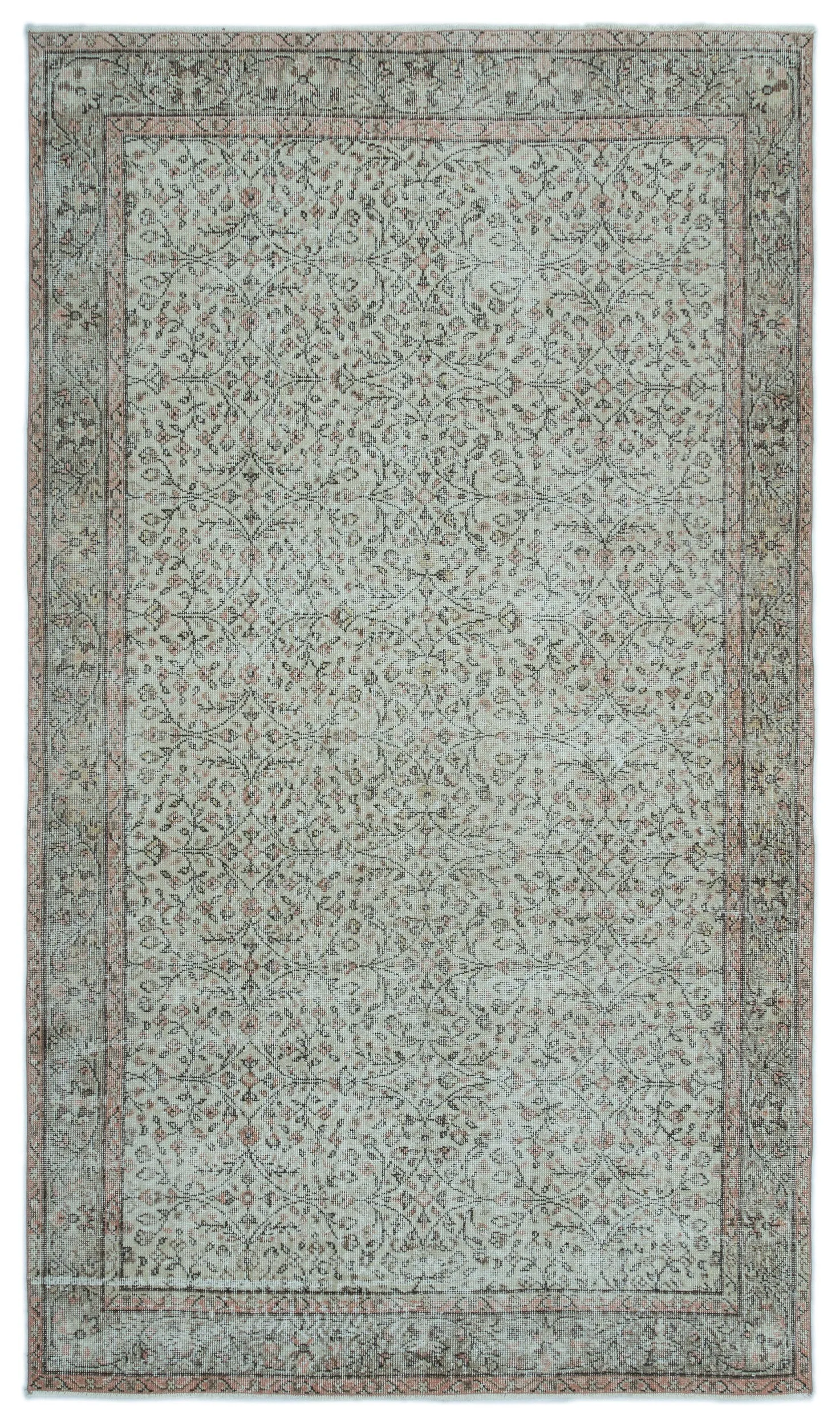Retro Design Gray Over Dyed Vintage Rug 5'0'' x 8'9'' ft 153 x 267 cm