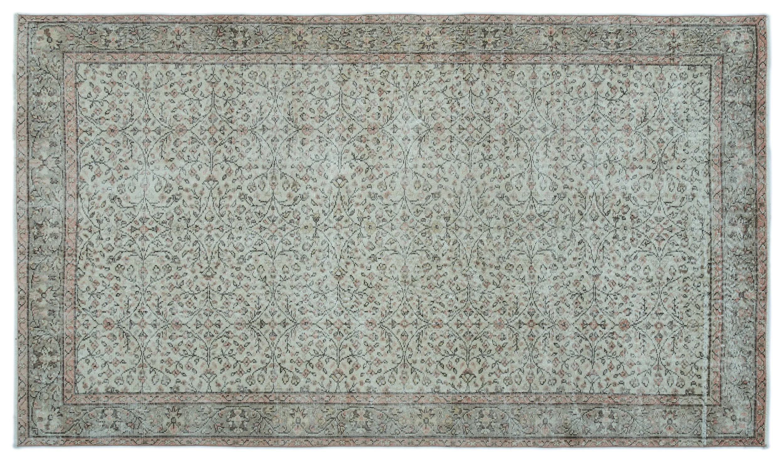 Retro Design Gray Over Dyed Vintage Rug 5'0'' x 8'9'' ft 153 x 267 cm