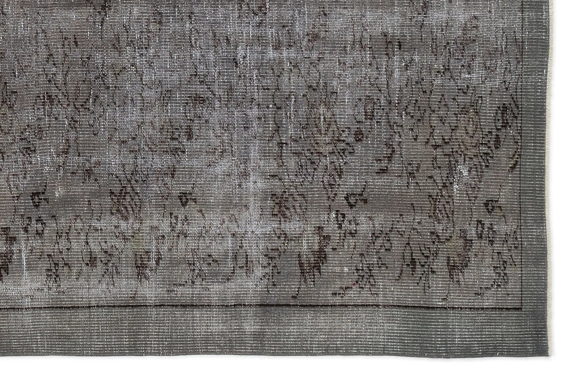 Retro Design Gray Over Dyed Vintage Rug 5'11'' x 9'3'' ft 181 x 283 cm