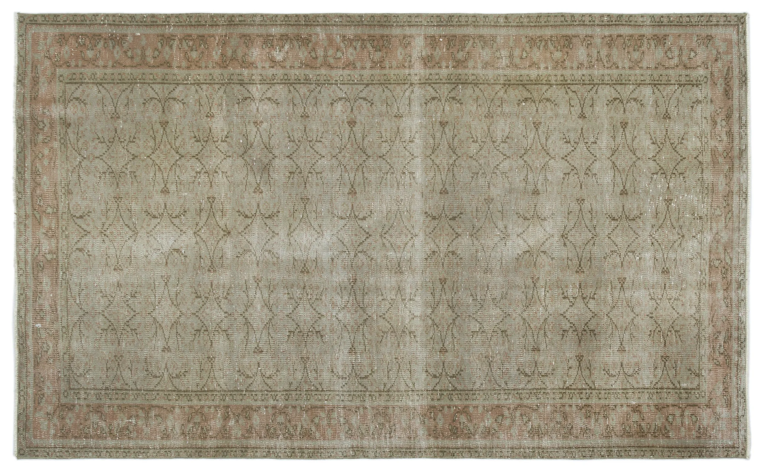 Retro Design Gray Over Dyed Vintage Rug 5'2'' x 8'5'' ft 158 x 256 cm
