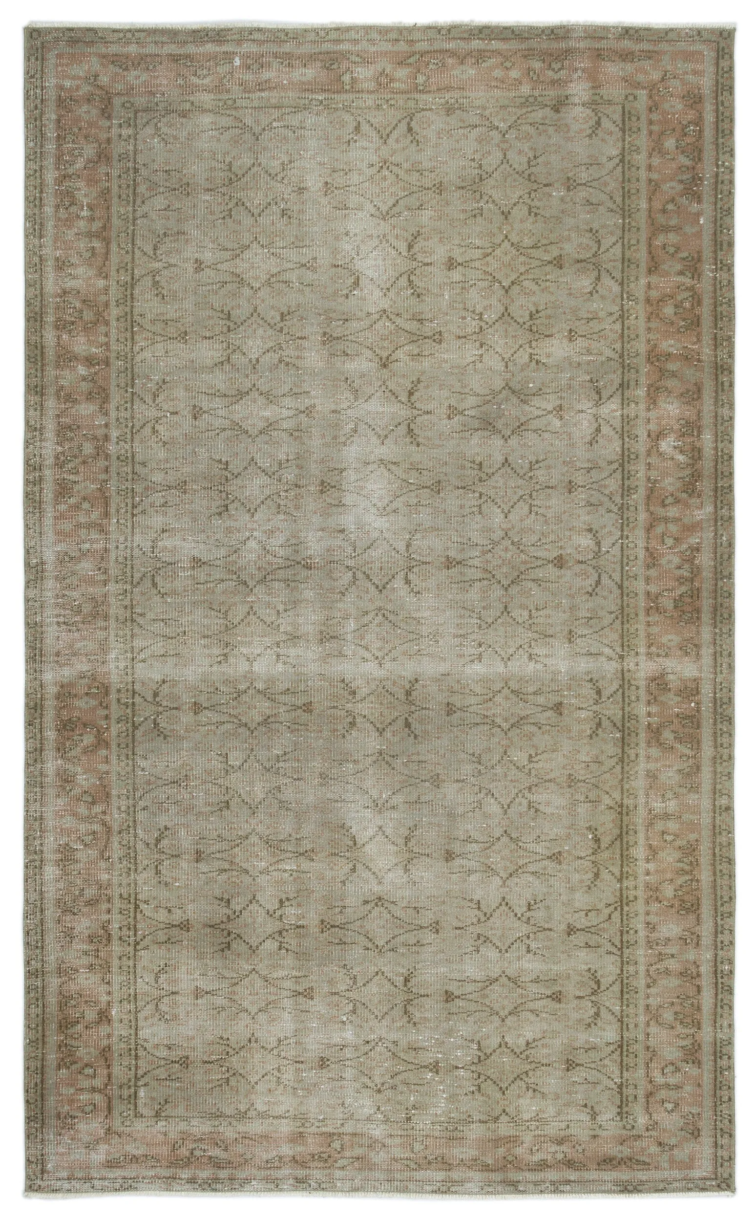 Retro Design Gray Over Dyed Vintage Rug 5'2'' x 8'5'' ft 158 x 256 cm