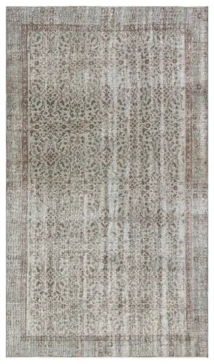 Retro Design Gray Over Dyed Vintage Rug 5'3'' x 8'12'' ft 160 x 274 cm