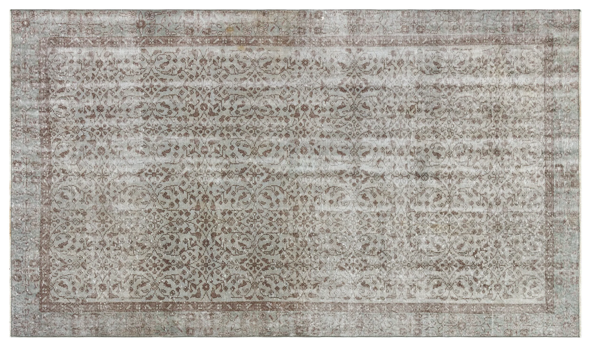 Retro Design Gray Over Dyed Vintage Rug 5'3'' x 8'12'' ft 160 x 274 cm