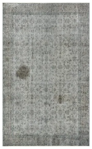Retro Design Gray Over Dyed Vintage Rug 5'3'' x 8'6'' ft 159 x 260 cm