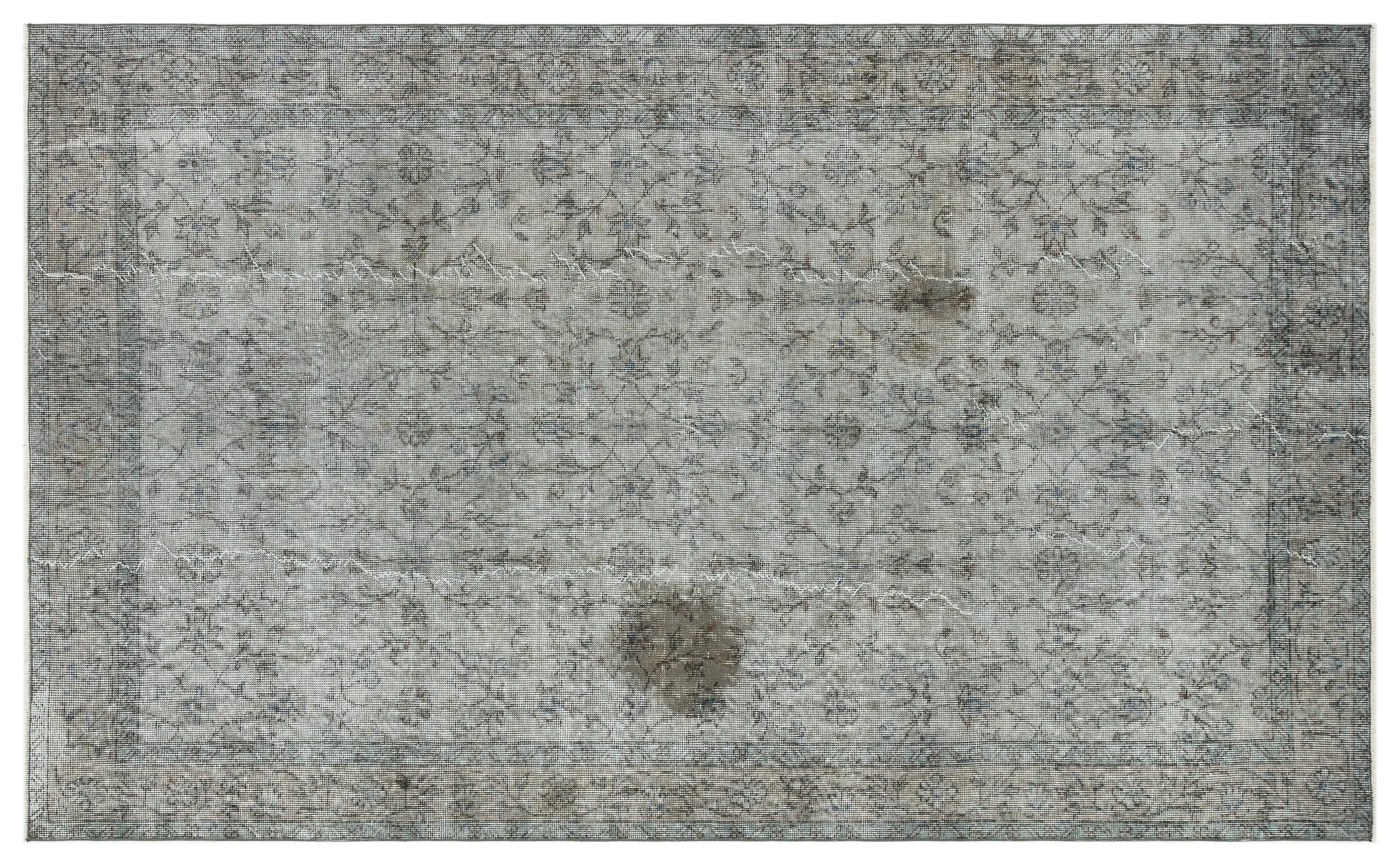 Retro Design Gray Over Dyed Vintage Rug 5'3'' x 8'6'' ft 159 x 260 cm