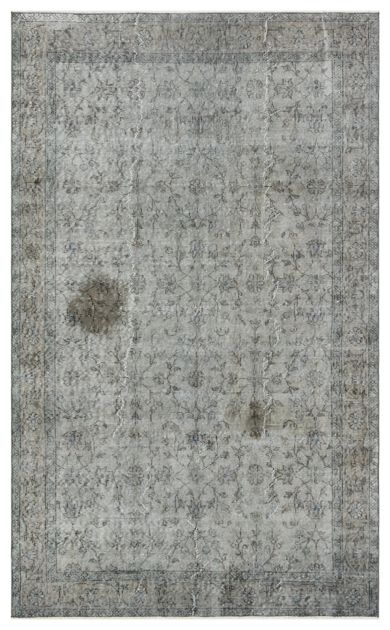Retro Design Gray Over Dyed Vintage Rug 5'3'' x 8'6'' ft 159 x 260 cm