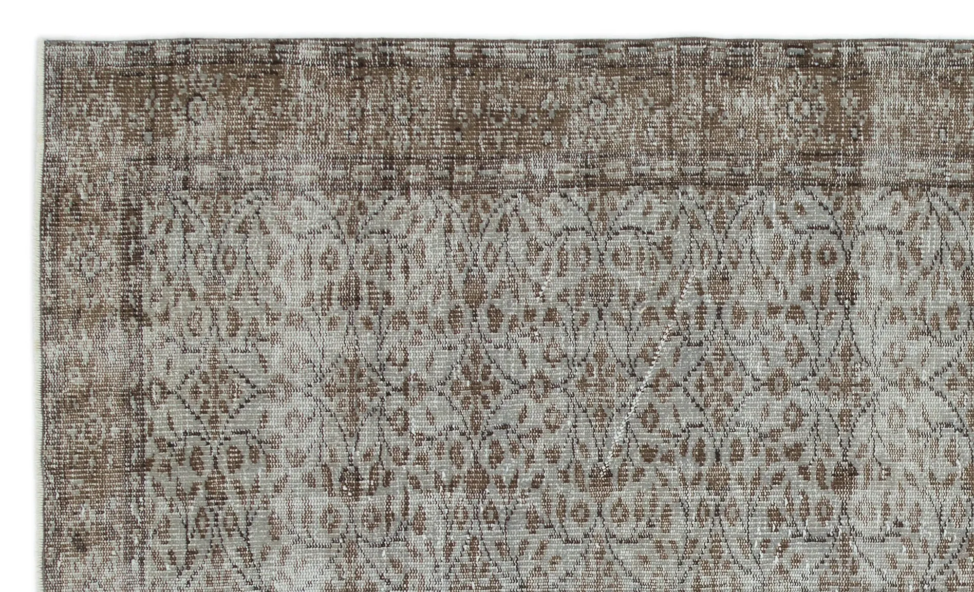 Retro Design Gray Over Dyed Vintage Rug 5'3'' x 8'8'' ft 159 x 264 cm