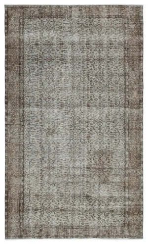 Retro Design Gray Over Dyed Vintage Rug 5'3'' x 8'8'' ft 159 x 264 cm