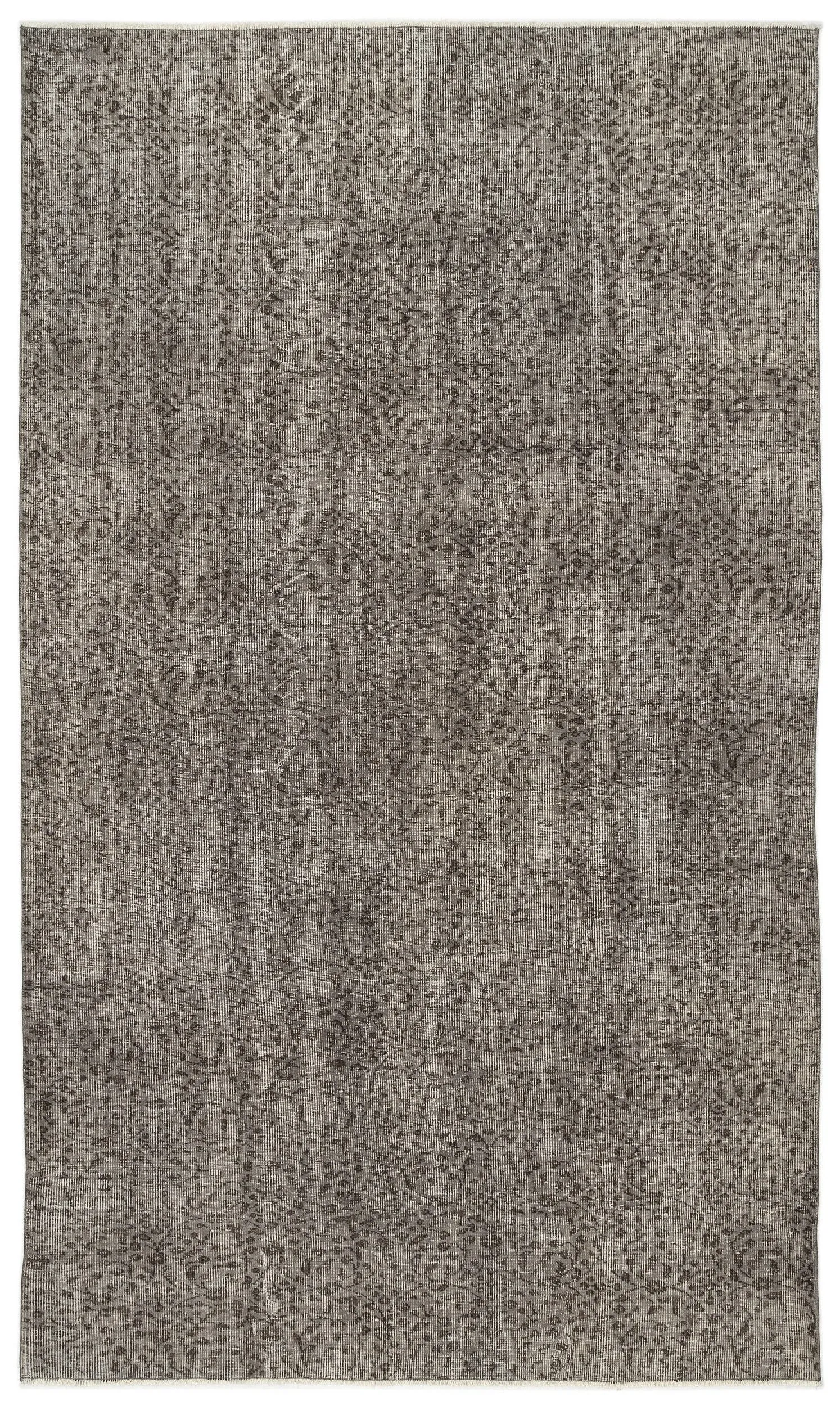 Retro Design Gray Over Dyed Vintage Rug 5'6'' x 9'5'' ft 167 x 287 cm