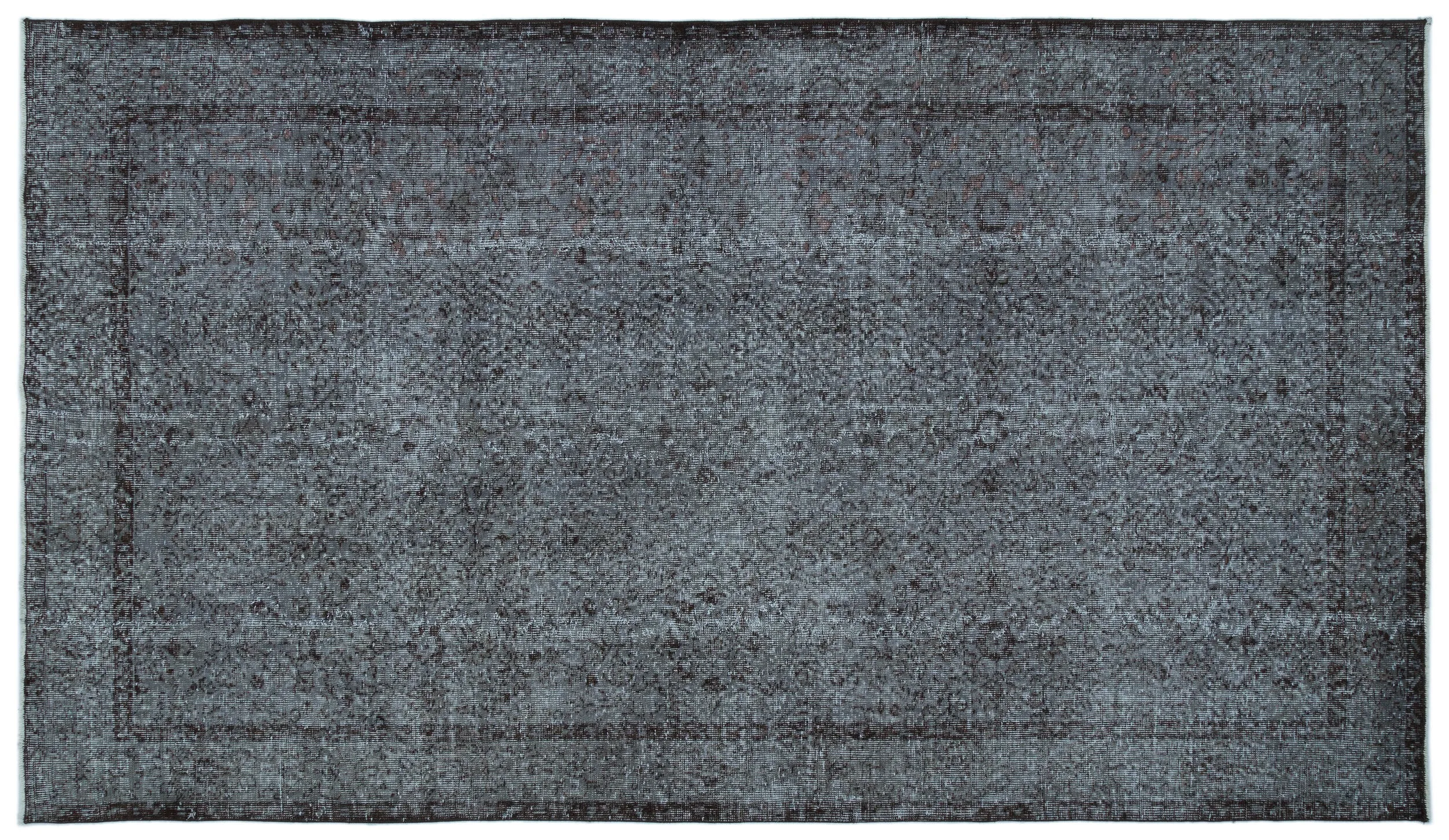 Retro Design Gray Over Dyed Vintage Rug 5'6'' x 9'8'' ft 168 x 295 cm