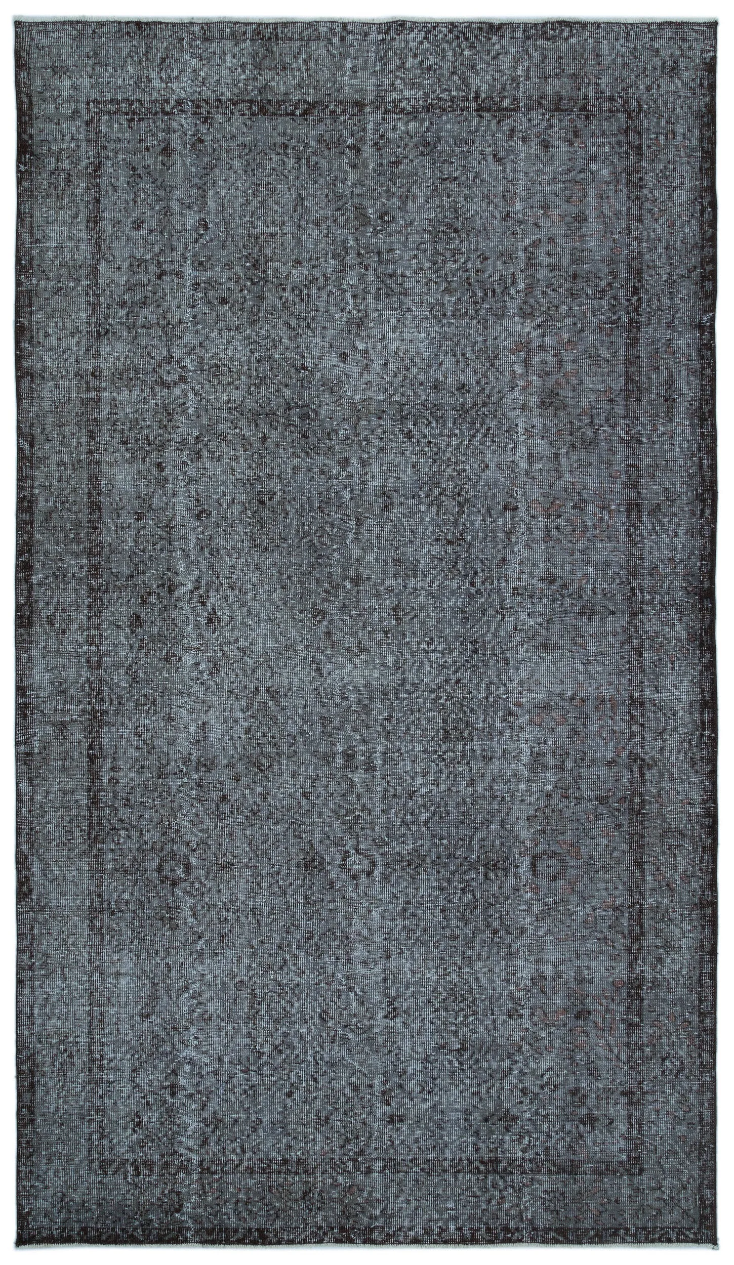 Retro Design Gray Over Dyed Vintage Rug 5'6'' x 9'8'' ft 168 x 295 cm