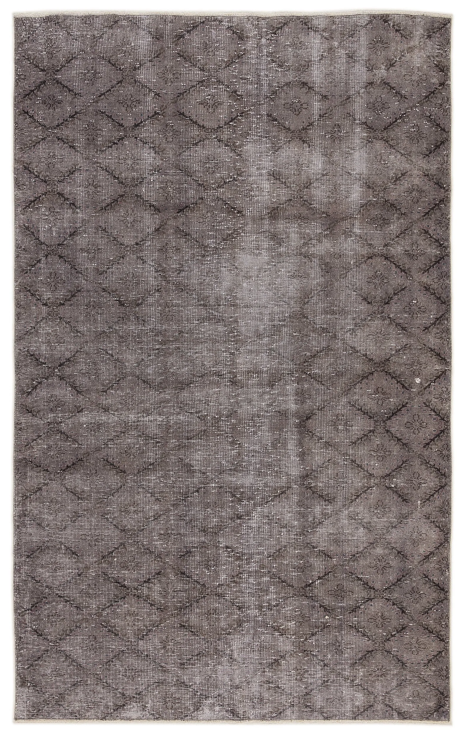 Retro Design Gray Over Dyed Vintage Rug 5'7'' x 8'12'' ft 171 x 274 cm