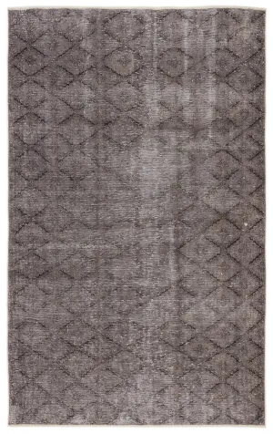 Retro Design Gray Over Dyed Vintage Rug 5'7'' x 8'12'' ft 171 x 274 cm