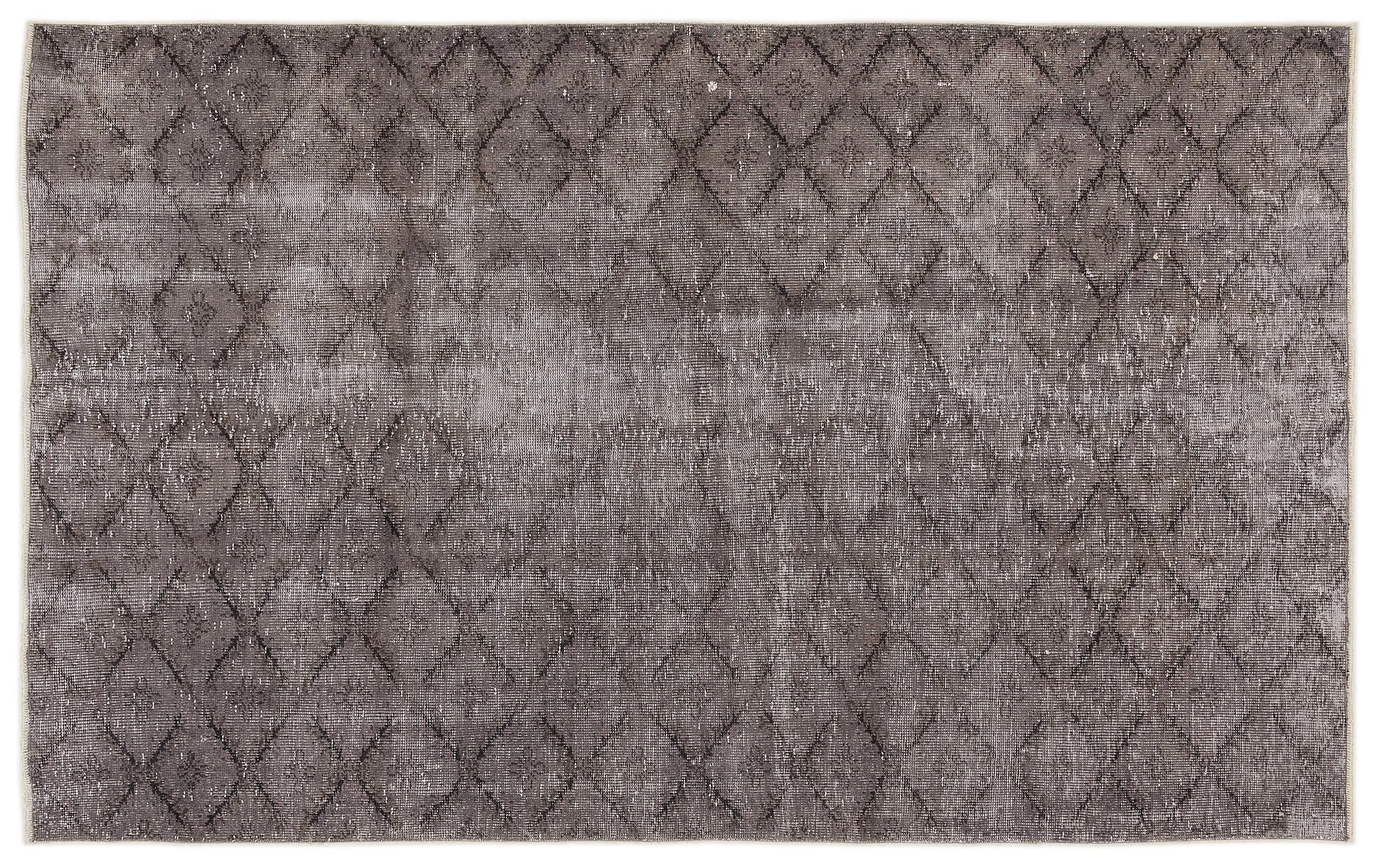 Retro Design Gray Over Dyed Vintage Rug 5'7'' x 8'12'' ft 171 x 274 cm