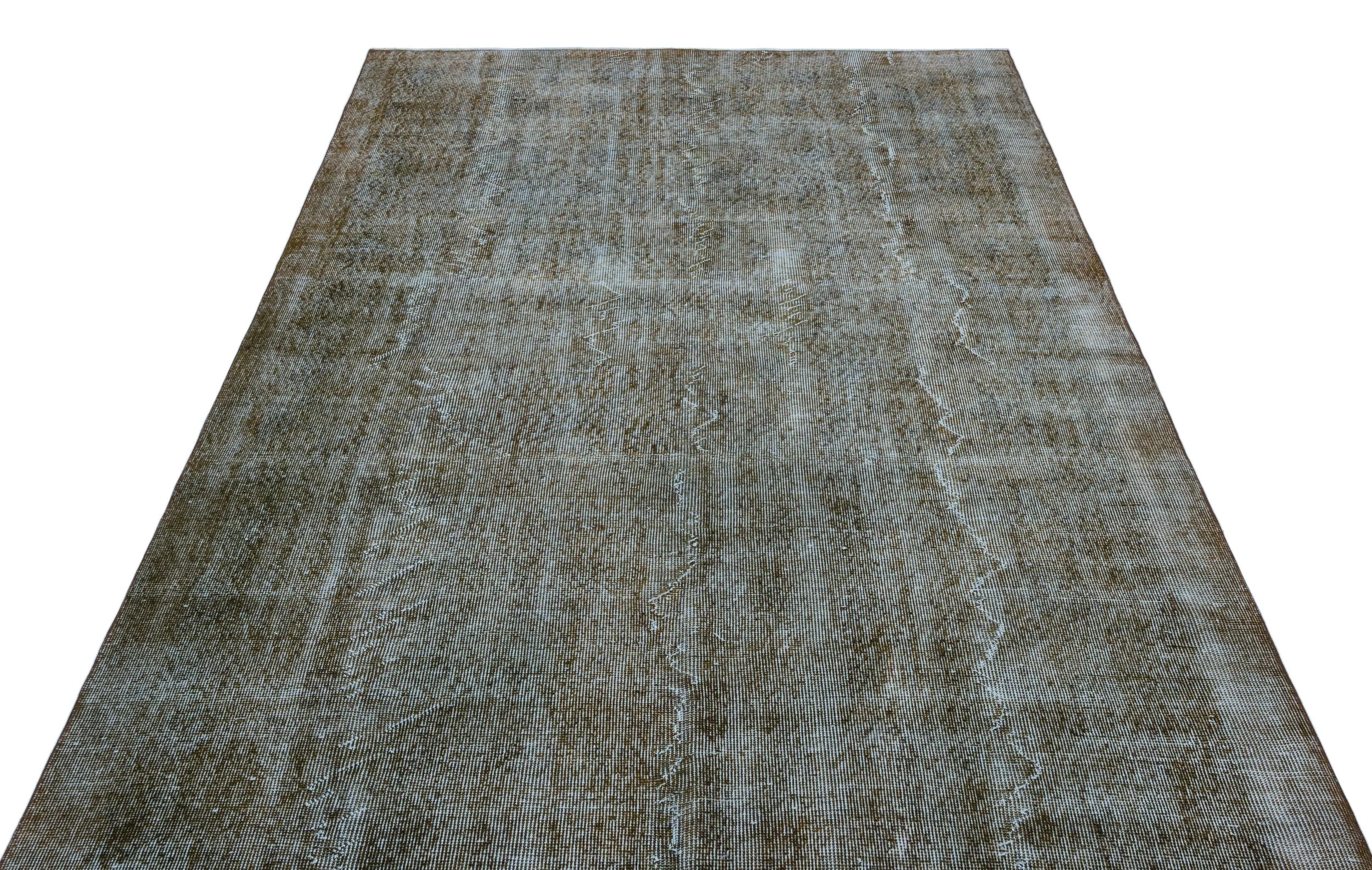 Retro Design Gray Over Dyed Vintage Rug 5'7'' x 9'0'' ft 169 x 275 cm