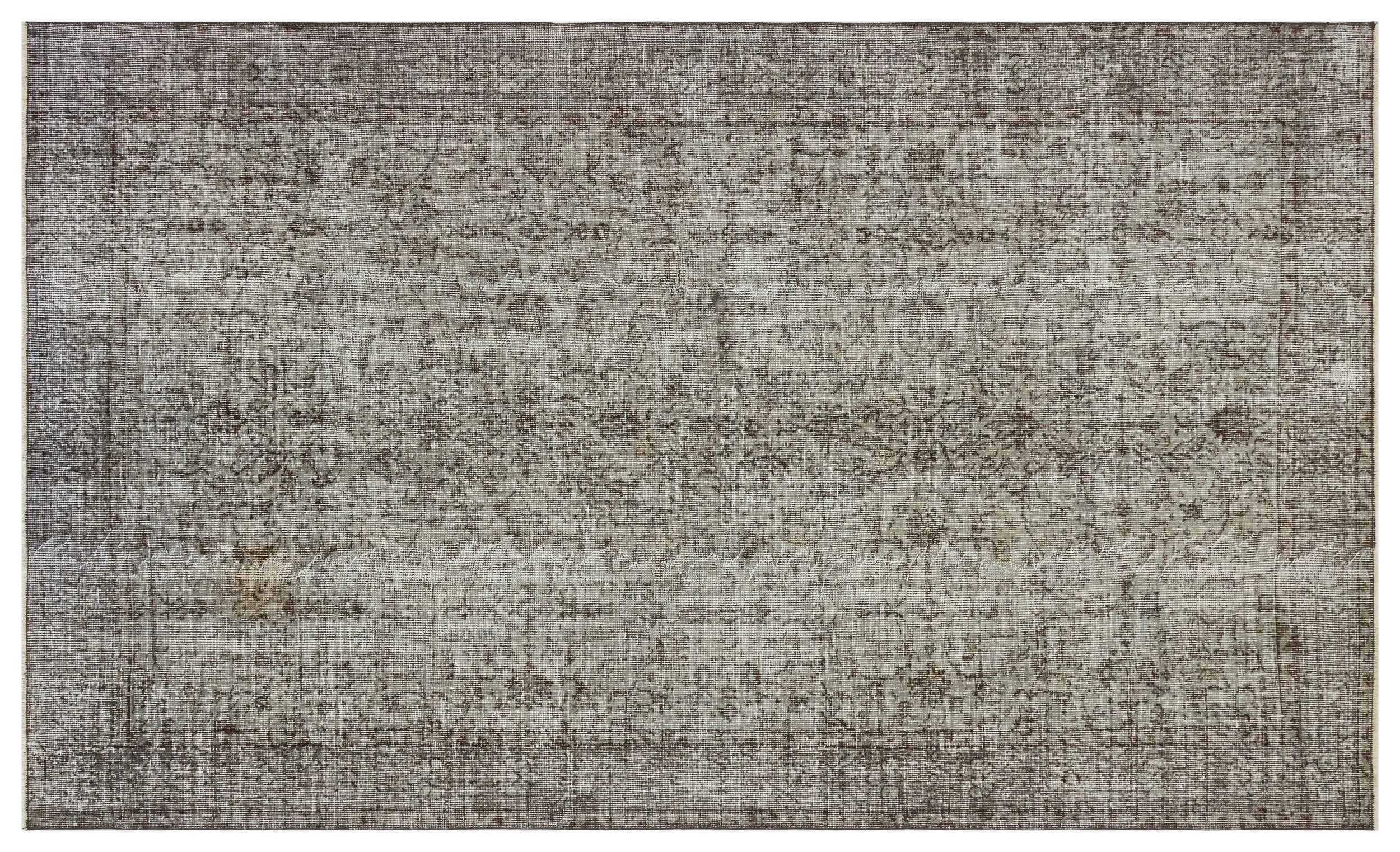 Retro Design Gray Over Dyed Vintage Rug 5'8'' x 9'1'' ft 172 x 276 cm