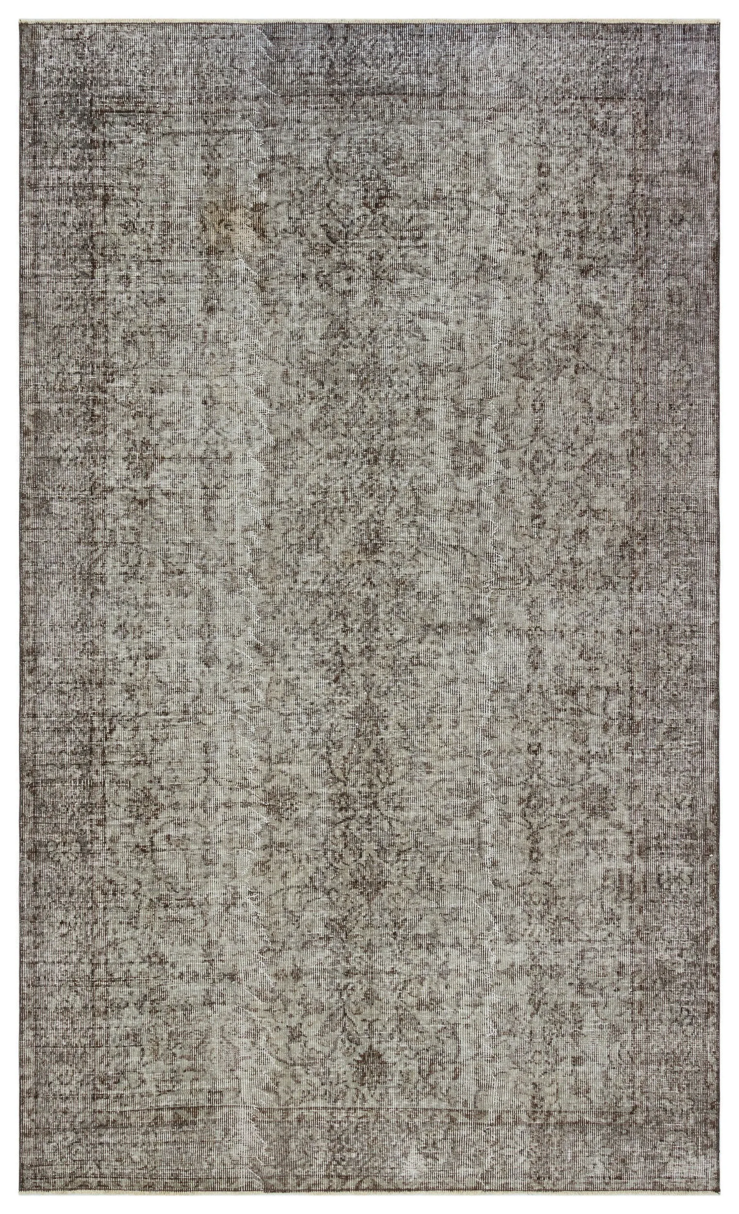 Retro Design Gray Over Dyed Vintage Rug 5'8'' x 9'1'' ft 172 x 276 cm