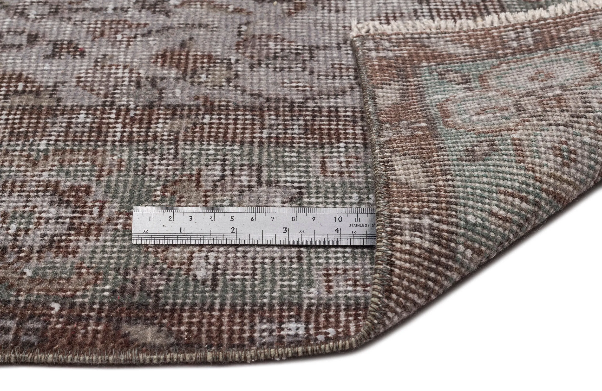 Retro Design Gray Over Dyed Vintage Rug 5'9'' x 9'7'' ft 174 x 292 cm