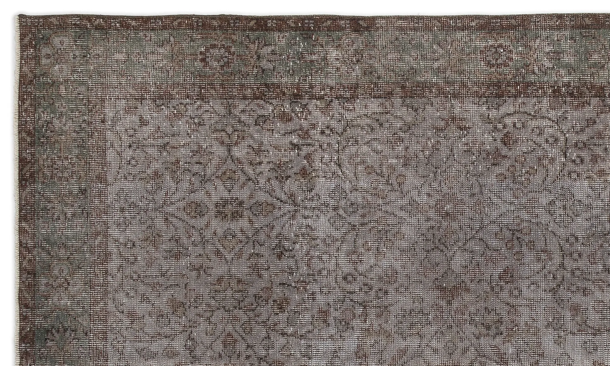 Retro Design Gray Over Dyed Vintage Rug 5'9'' x 9'7'' ft 174 x 292 cm