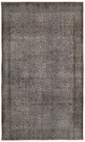 Retro Design Gray Over Dyed Vintage Rug 5'9'' x 9'7'' ft 174 x 292 cm