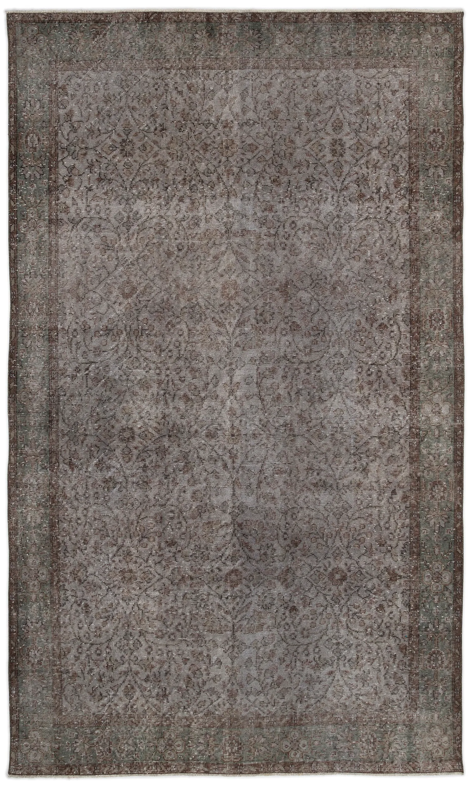 Retro Design Gray Over Dyed Vintage Rug 5'9'' x 9'7'' ft 174 x 292 cm