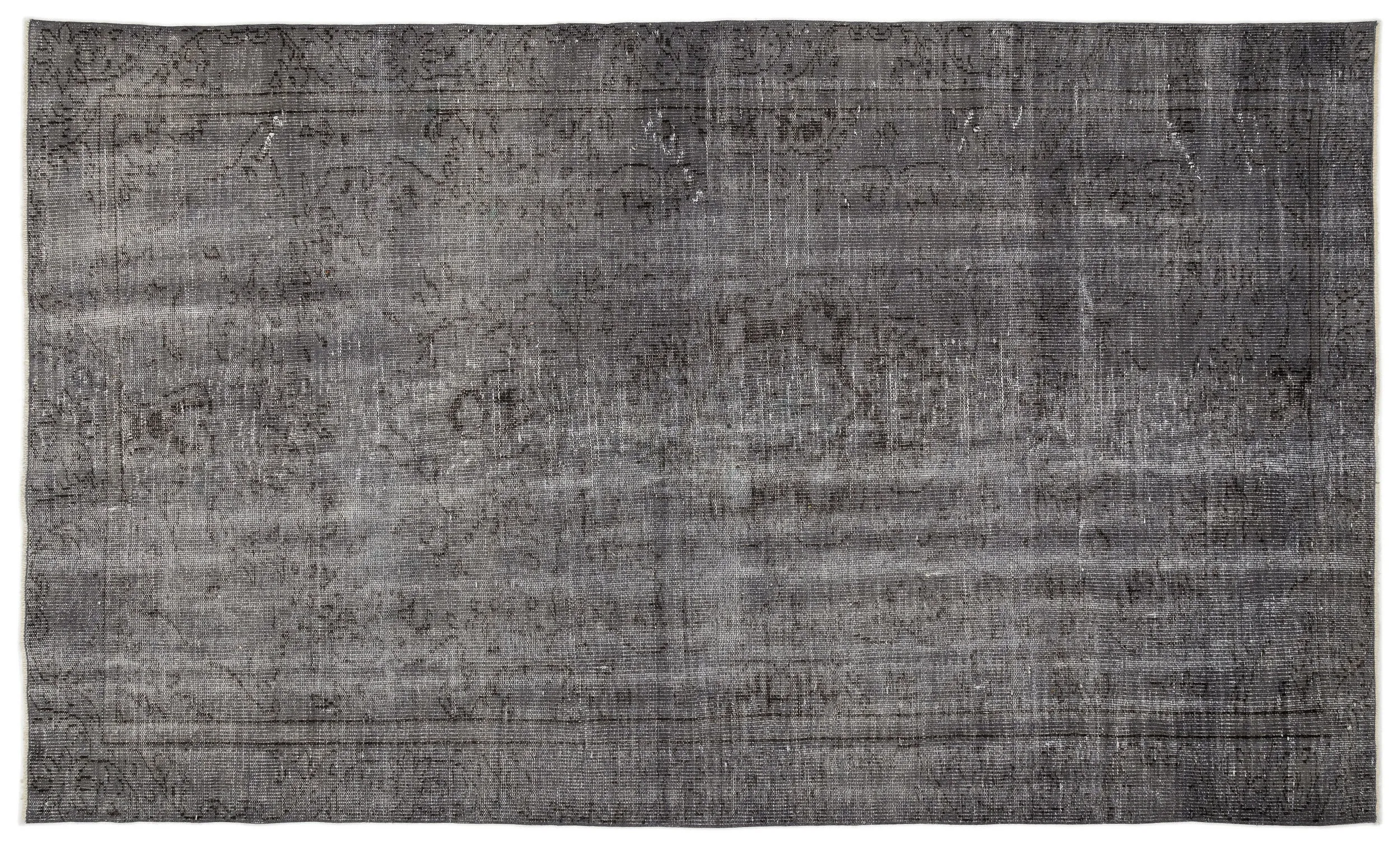 Retro Design Gray Over Dyed Vintage Rug 5'9'' x 9'8'' ft 174 x 294 cm