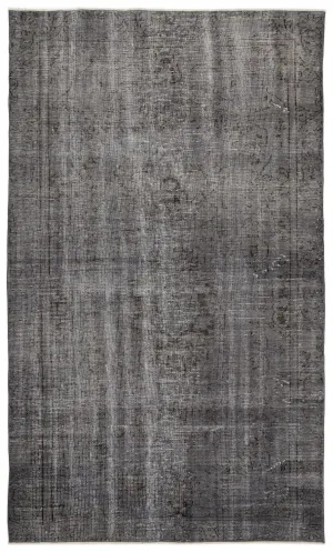 Retro Design Gray Over Dyed Vintage Rug 5'9'' x 9'8'' ft 174 x 294 cm