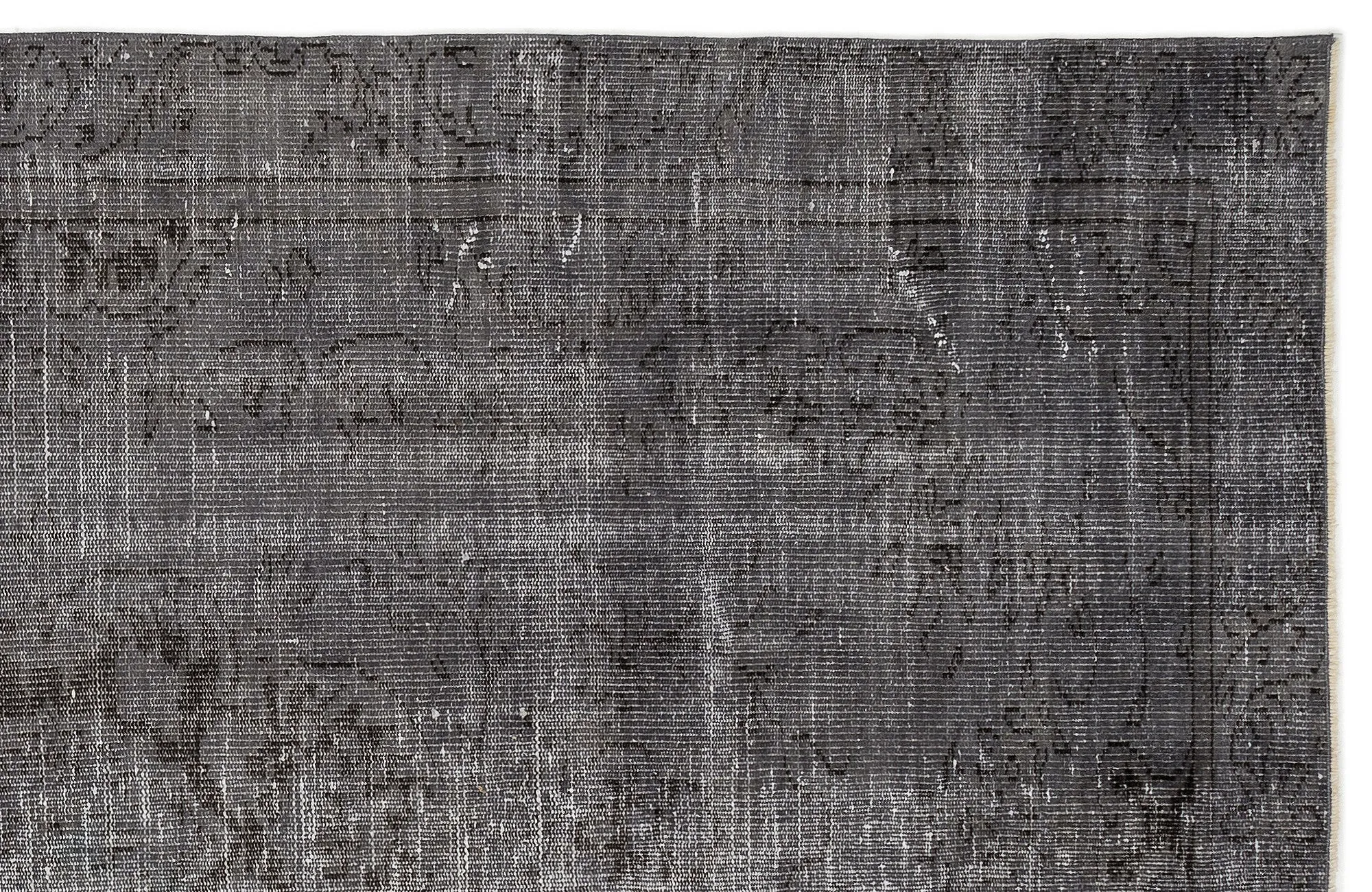 Retro Design Gray Over Dyed Vintage Rug 5'9'' x 9'8'' ft 174 x 294 cm