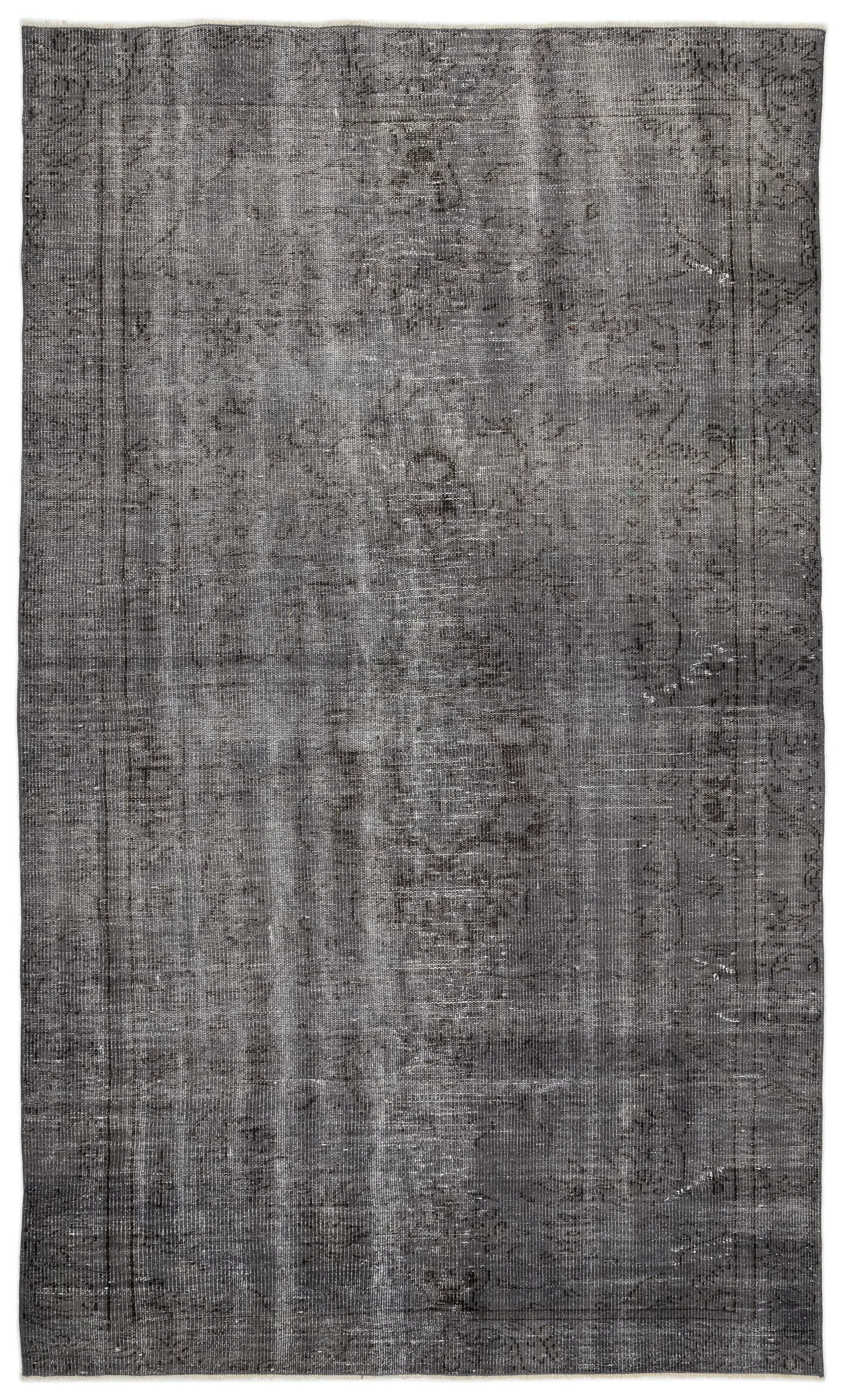 Retro Design Gray Over Dyed Vintage Rug 5'9'' x 9'8'' ft 174 x 294 cm